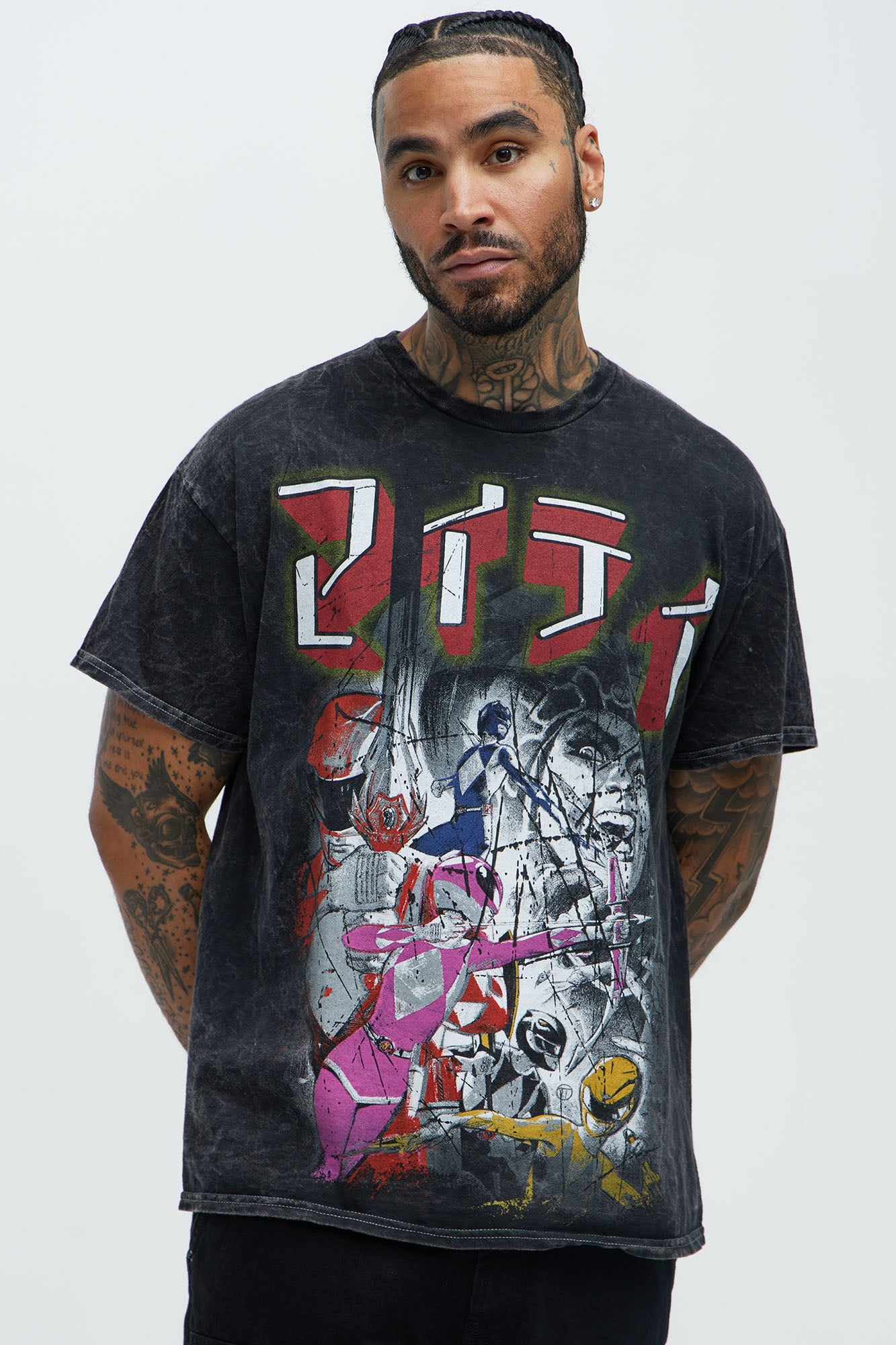 Power Rangers Kanji Oversized Short Sleeve Tee