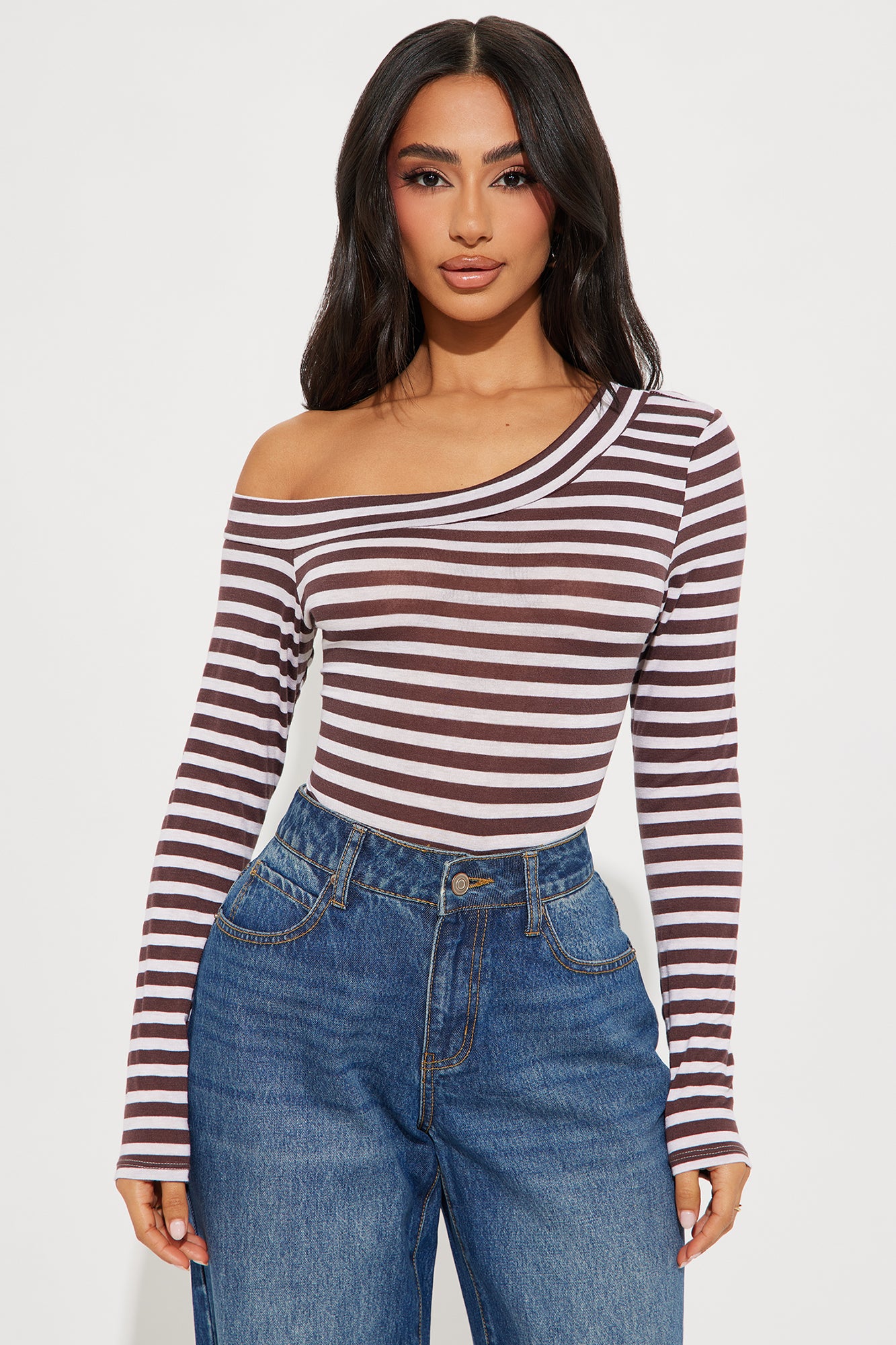 Natural Charm Off Shoulder Long Sleeve Top