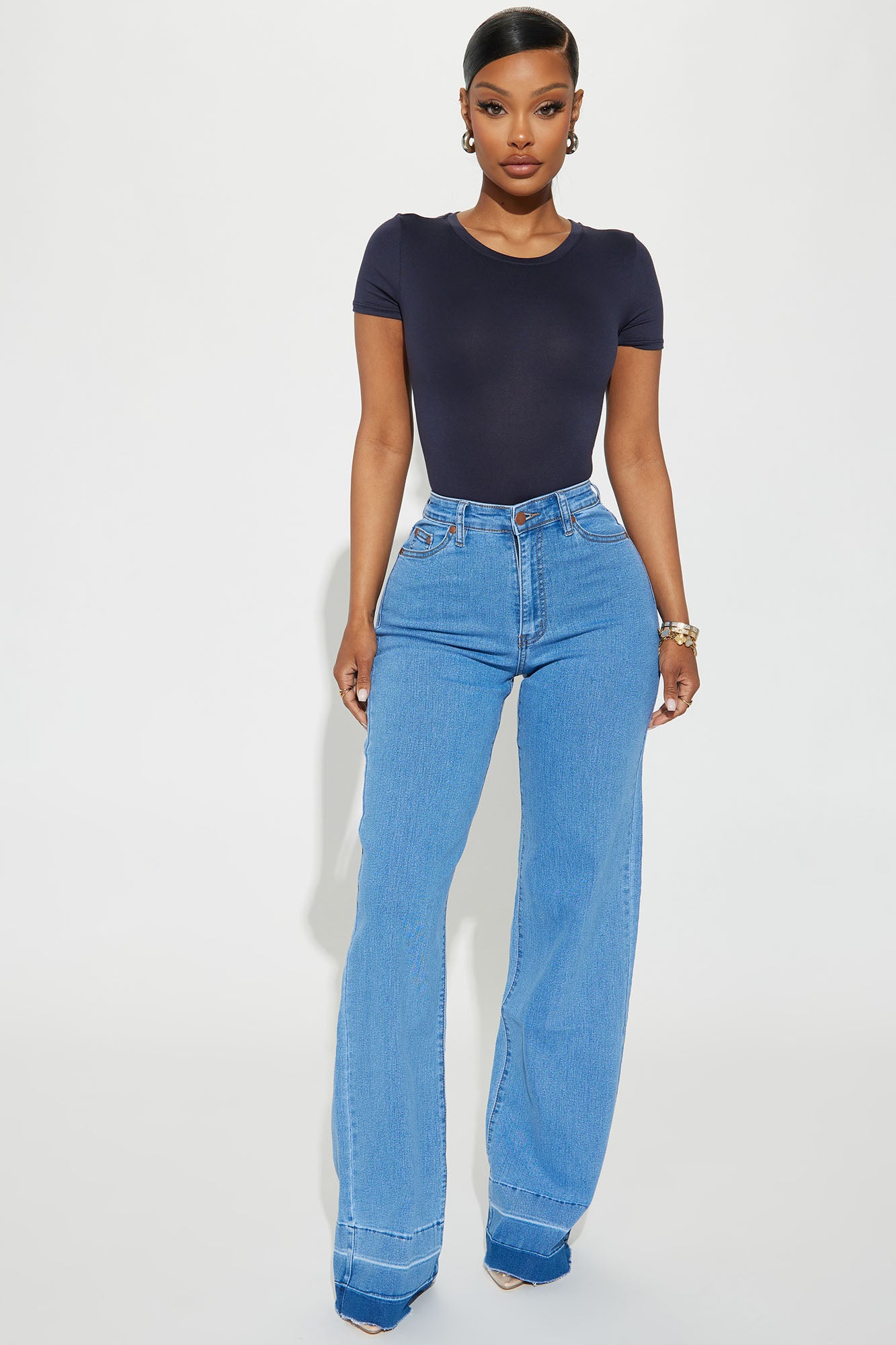 Chantal Stretch Wide Leg Jeans