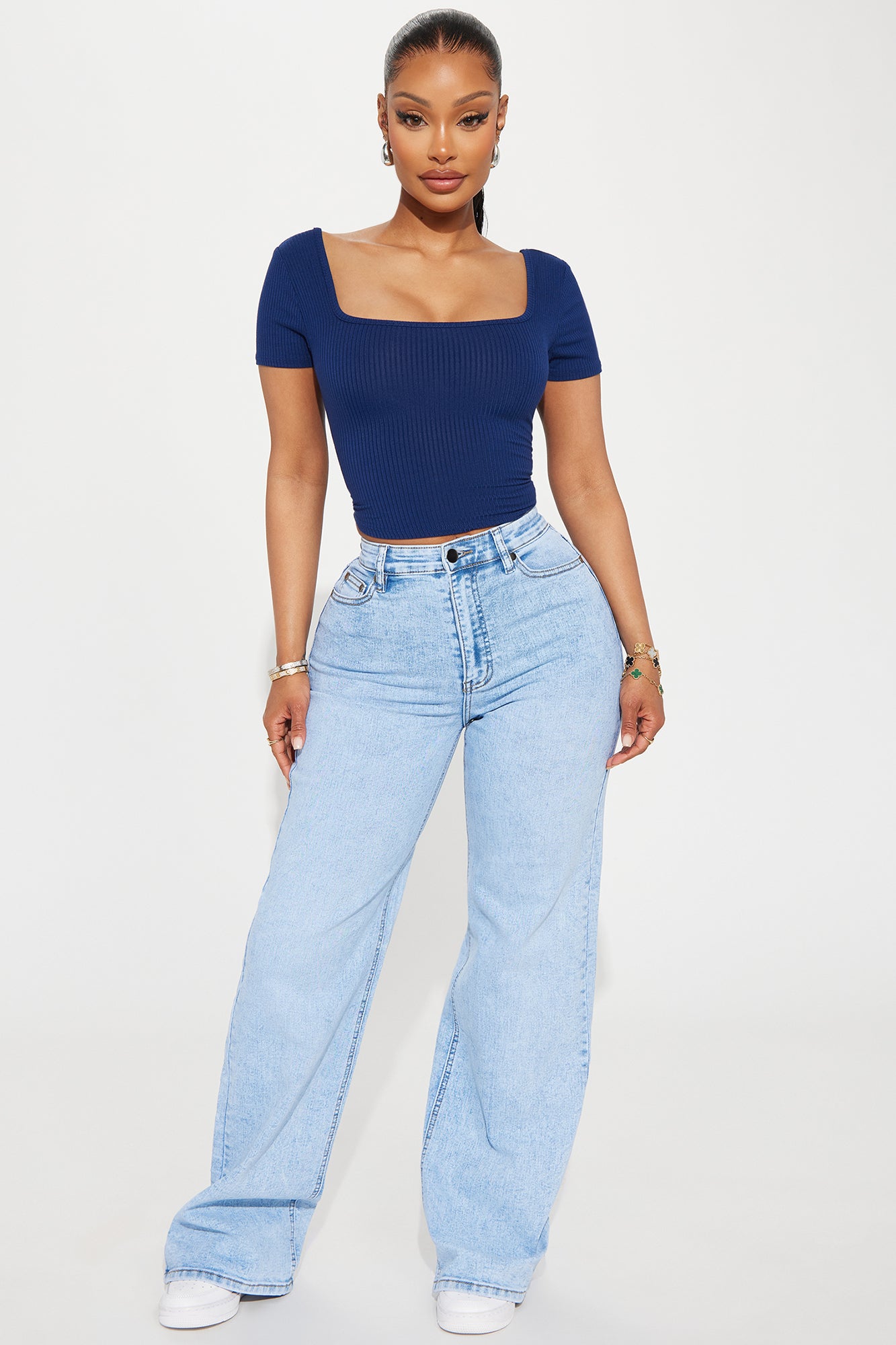 Make My Day Stretch Wide Leg Jeans
