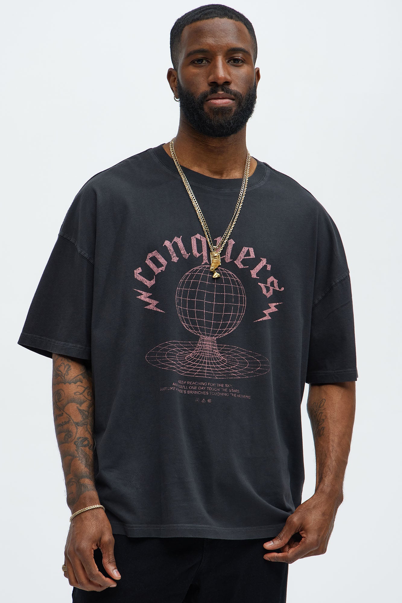 Conquers The Globe Oversized Short Sleeve Tee