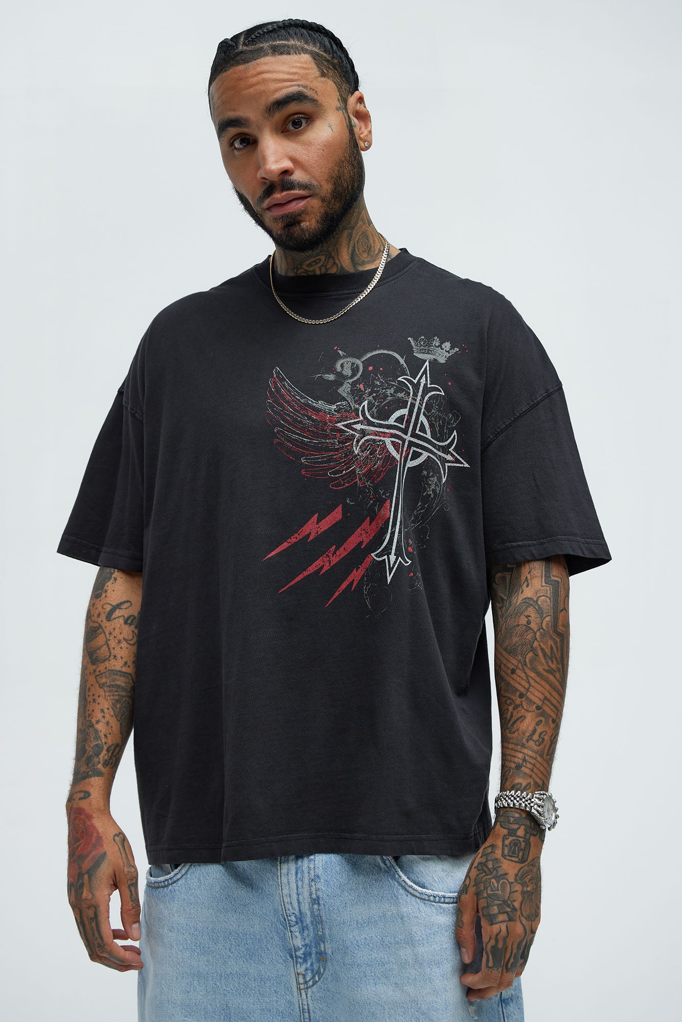 Cross Crown Oversized Short Sleeve Tee