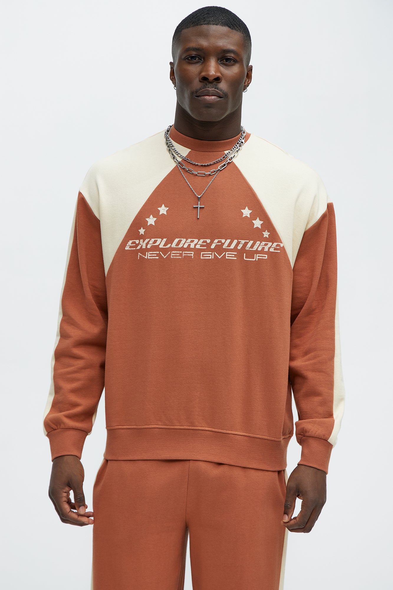 Never Give Up Colorblock Sweatshirt