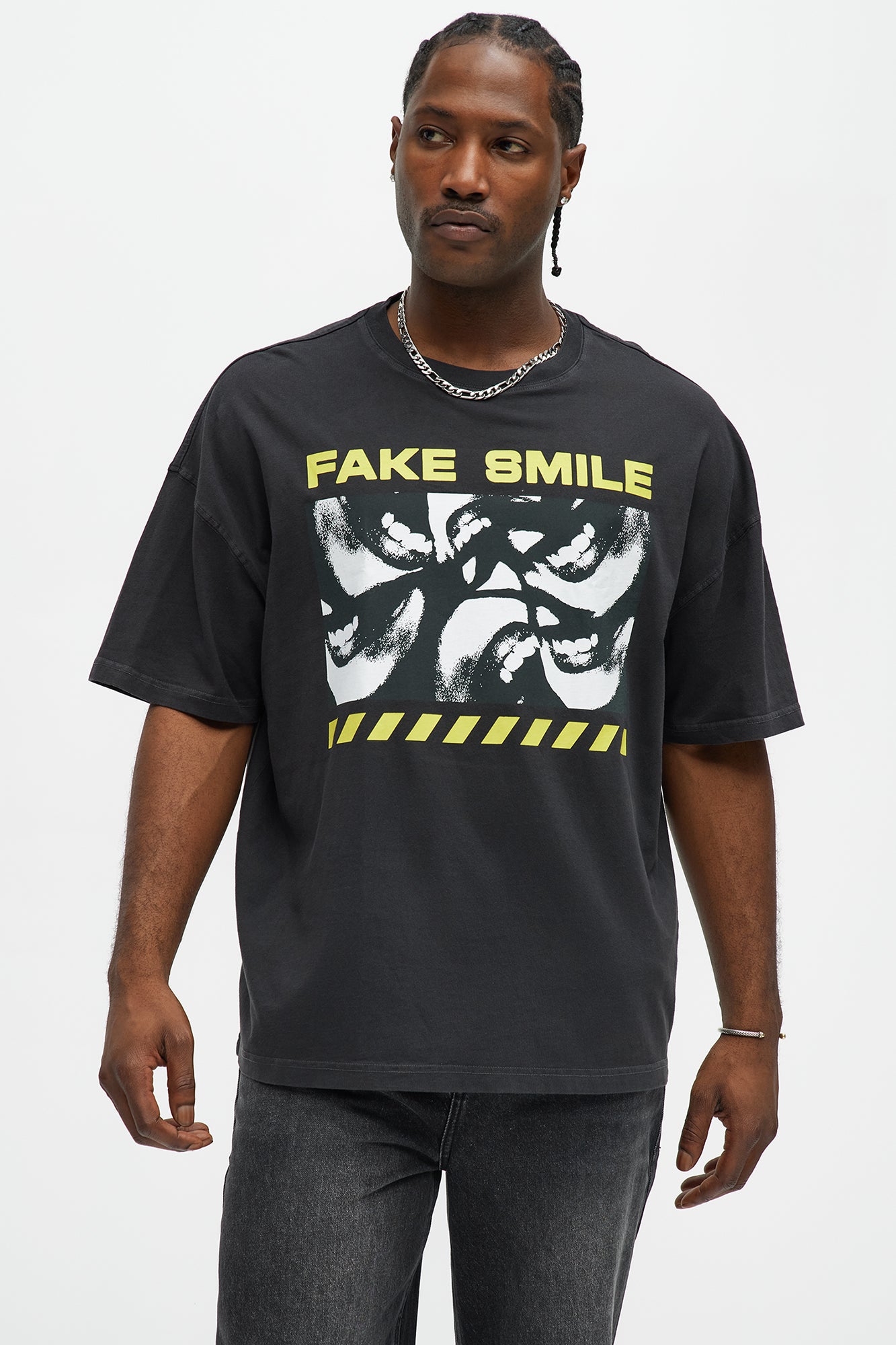 Fake Smile Oversized Short Sleeve Tee
