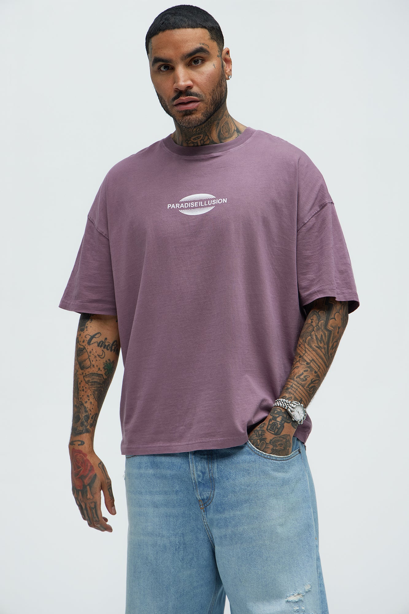 Paradise Illusion Oversized Short Sleeve Tee