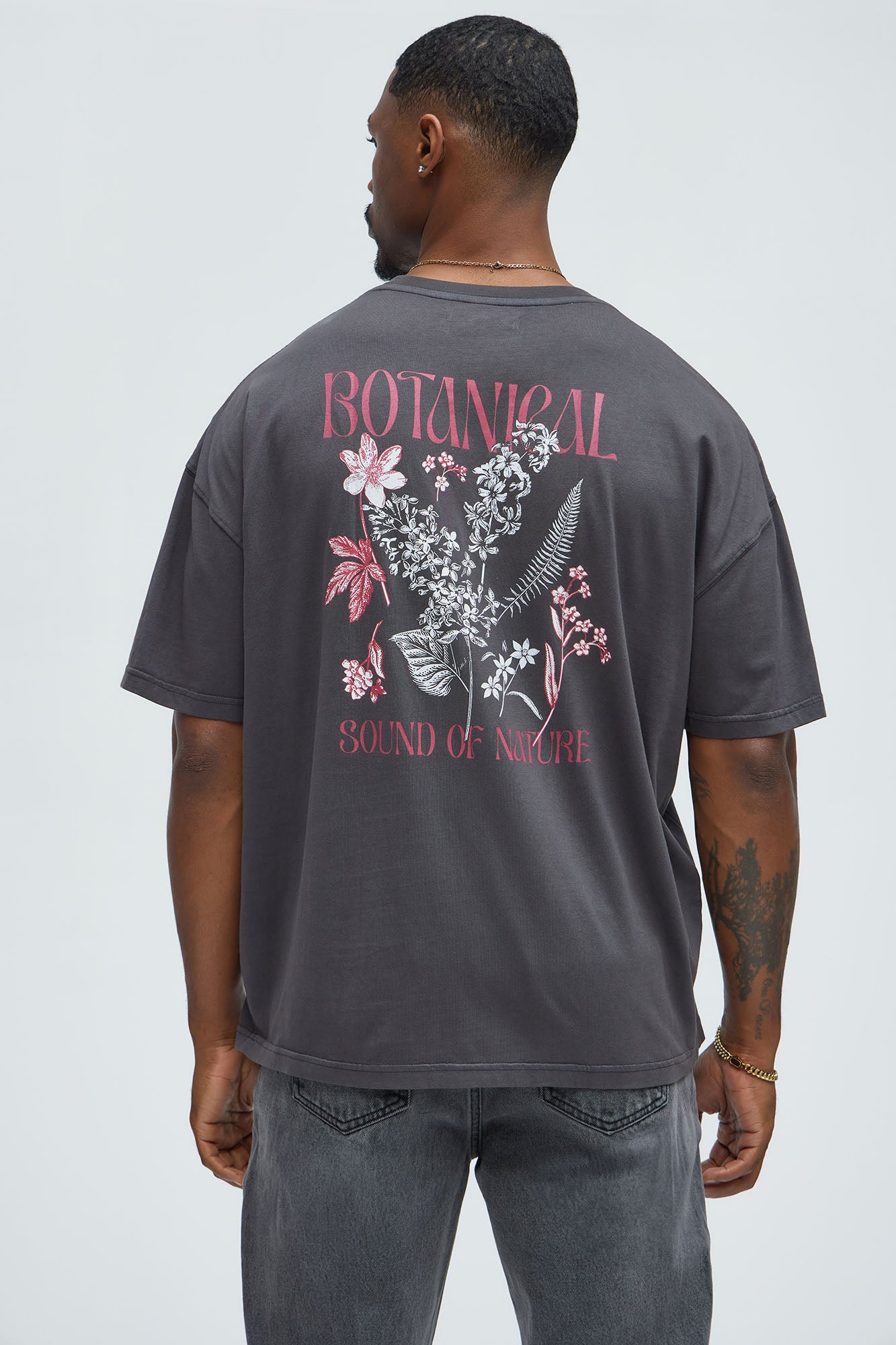 Botanical Sound Of Nature Oversized Short Sleeve Tee