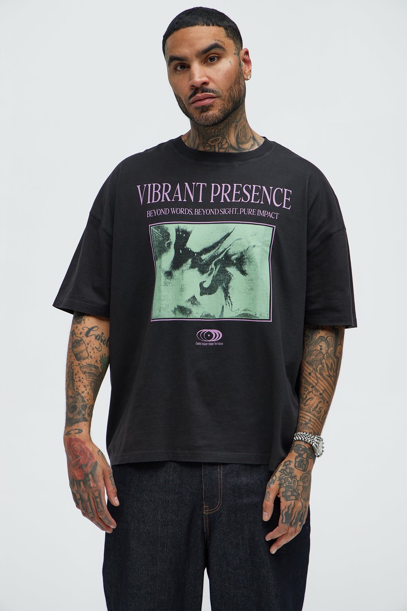 Vibrant Presence Oversized Short Sleeve Tee