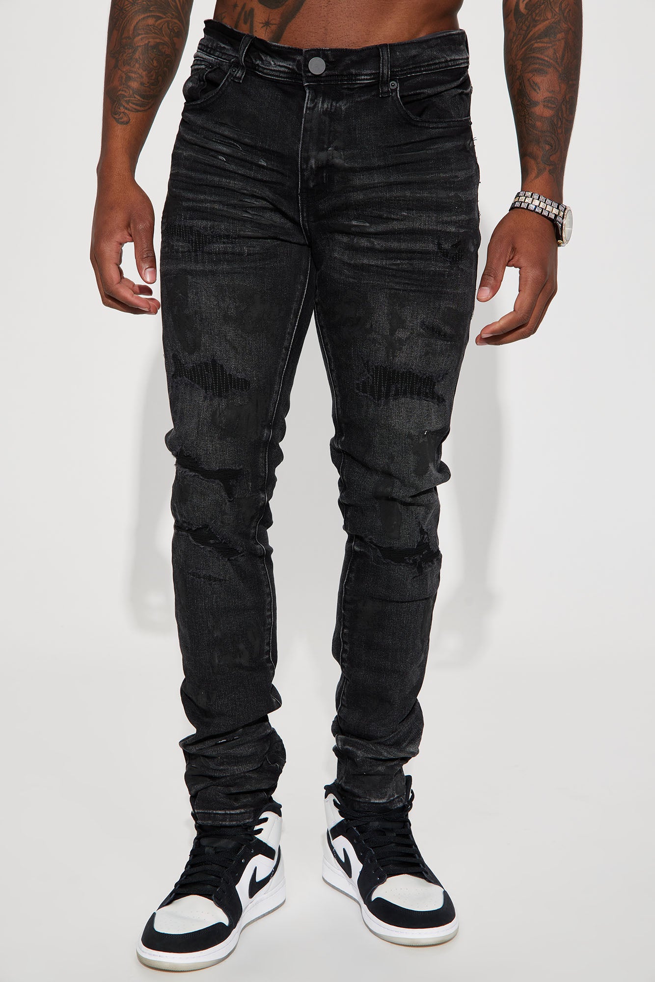 Ask About Me Stacked Skinny Jeans
