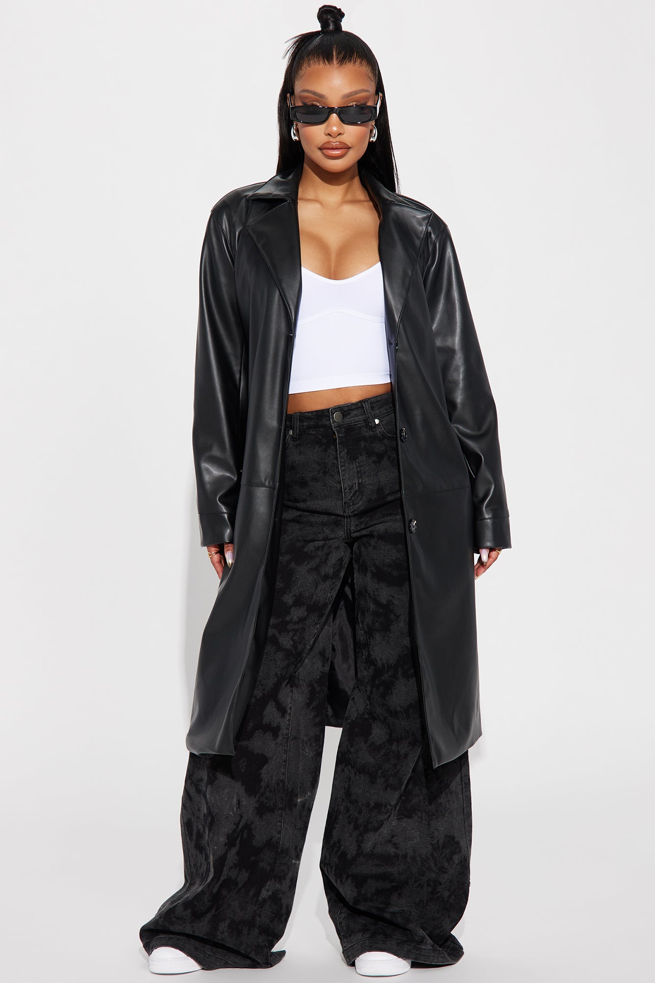 Take Me Home Tonight Faux Leather Trench