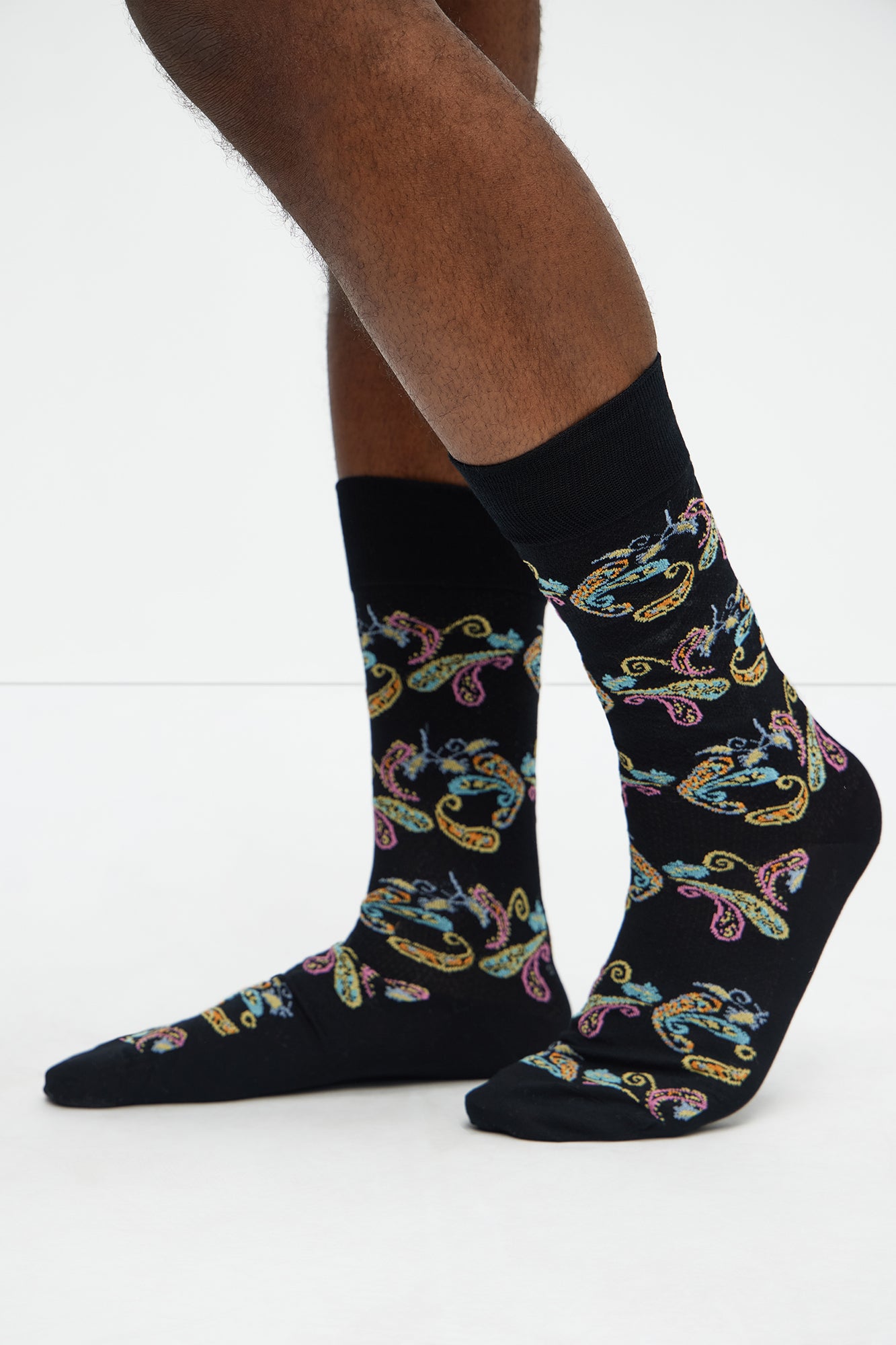 Contrast Paisley Dress Socks