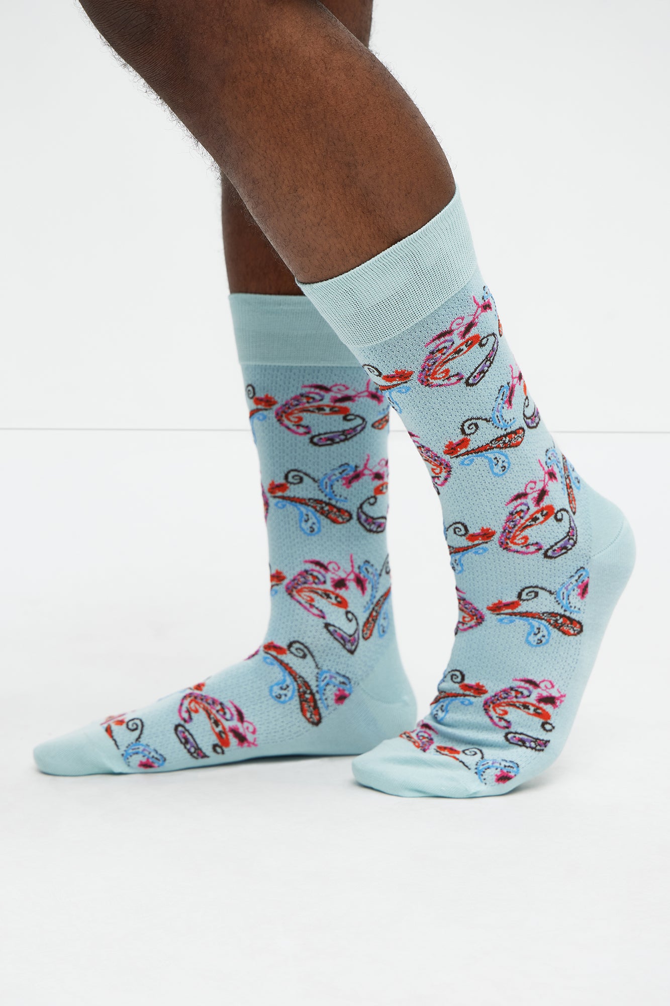 Contrast Paisley Dress Socks