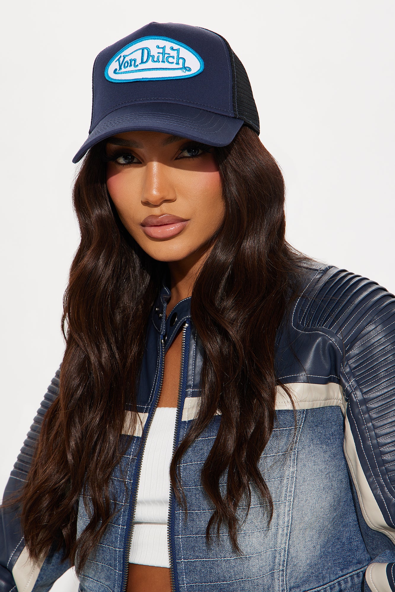 Von Dutch Navy And White Trucker Hat