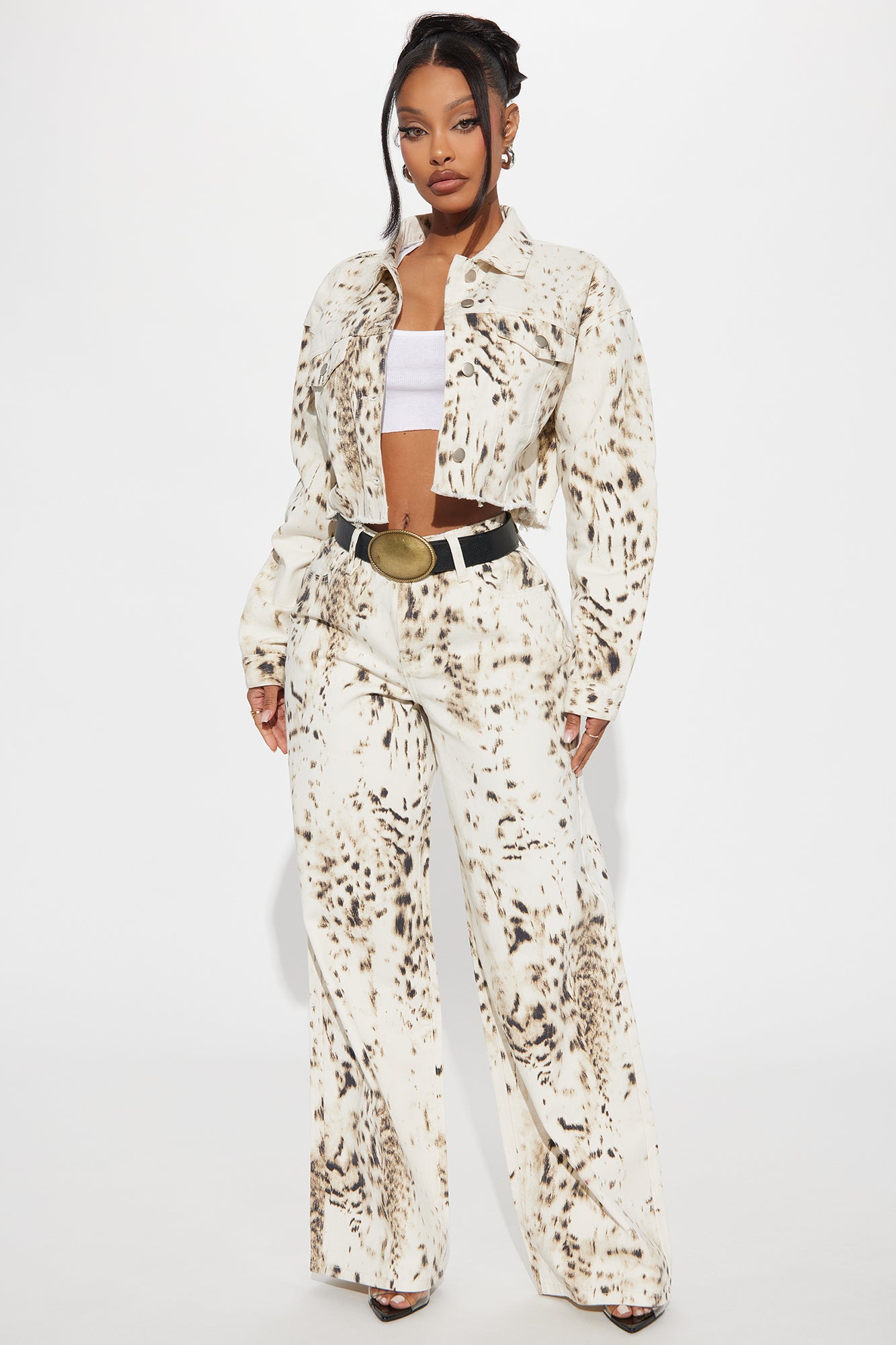Calexico Non Stretch Printed Wide Leg Jean