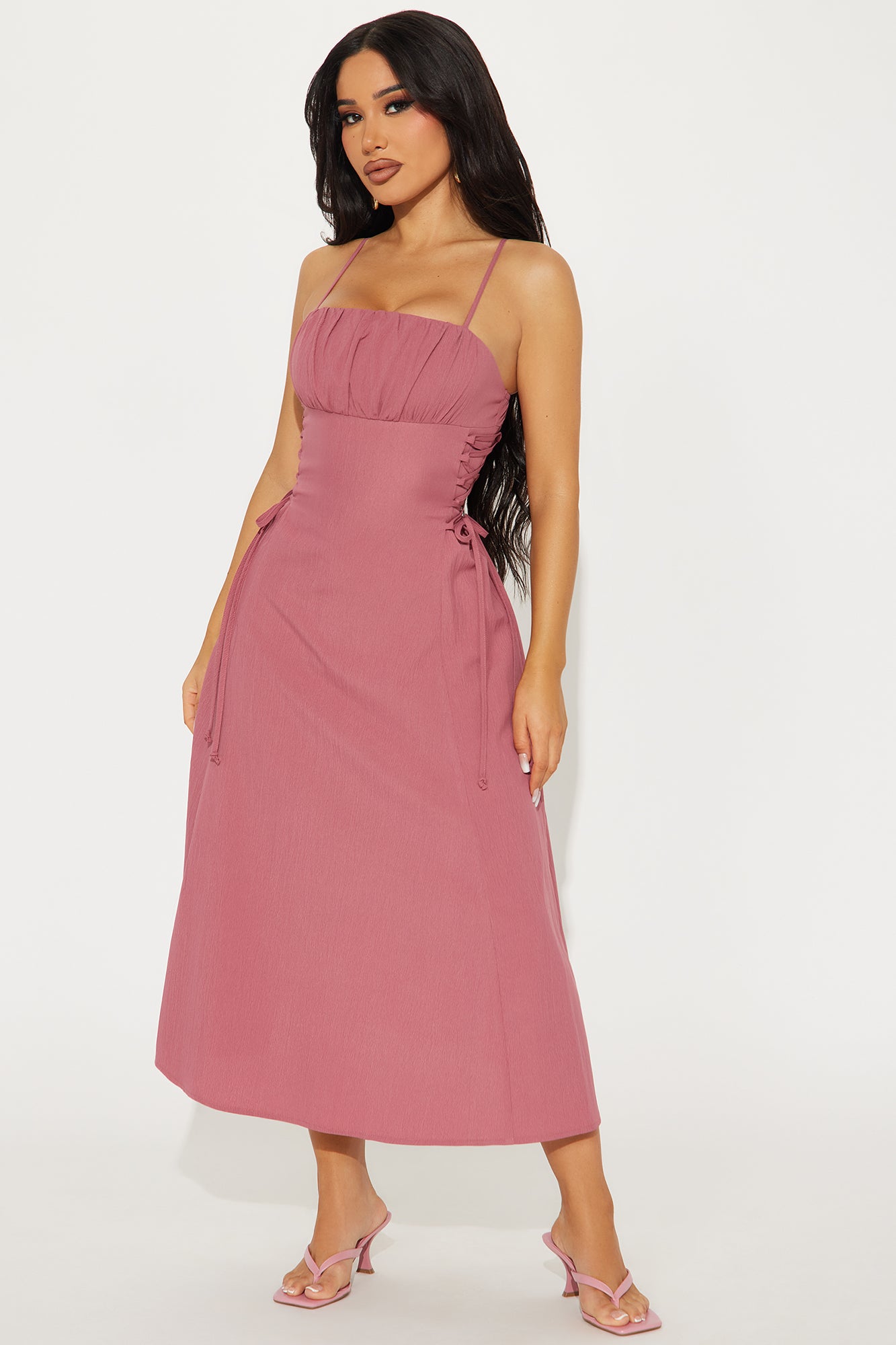 Jackie Lace Up Midi Dress
