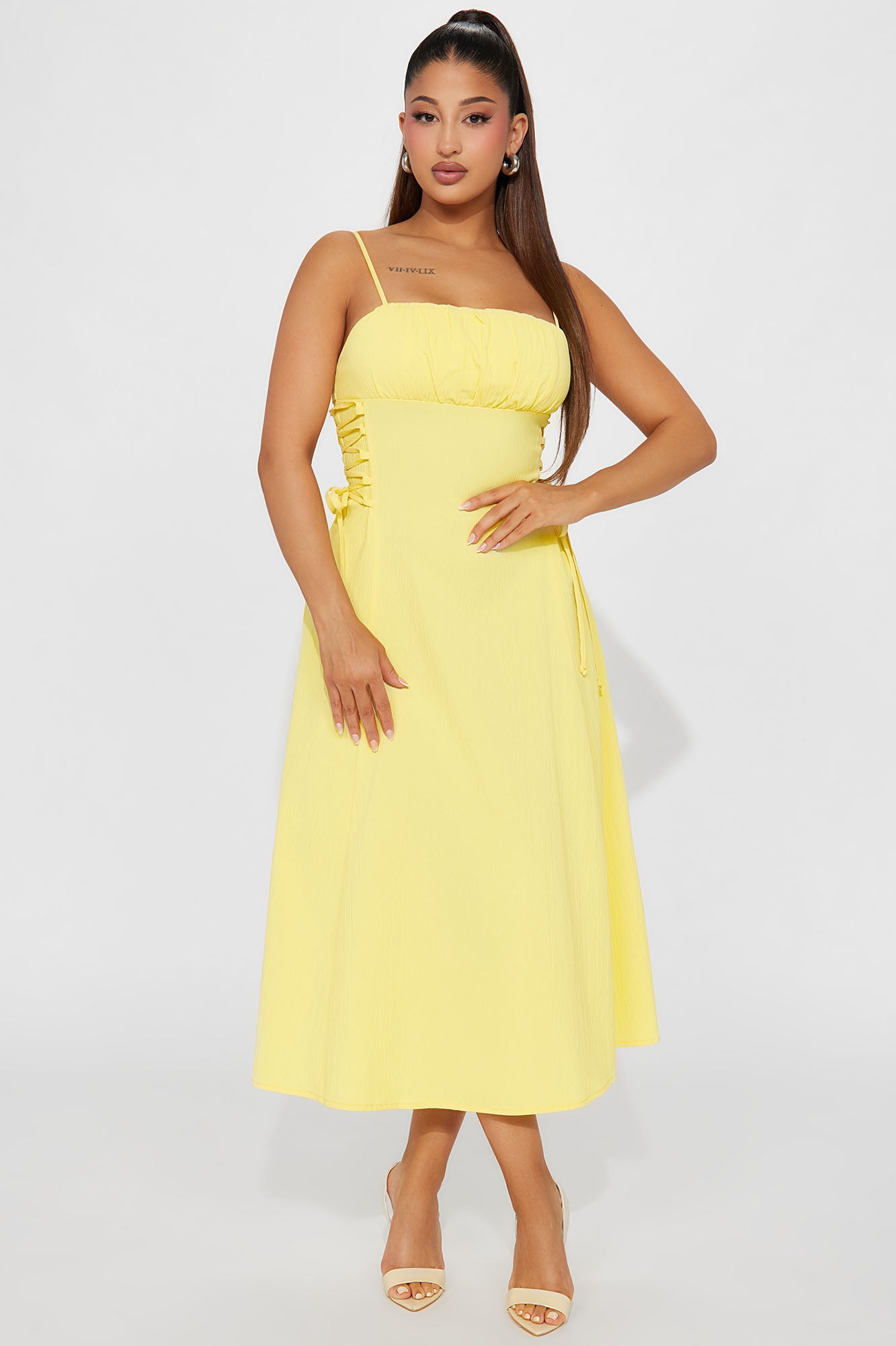 Jackie Lace Up Midi Dress