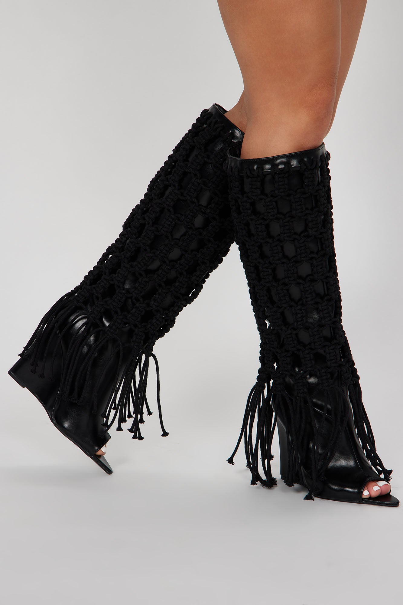 Summer Crochet Knee High Boots