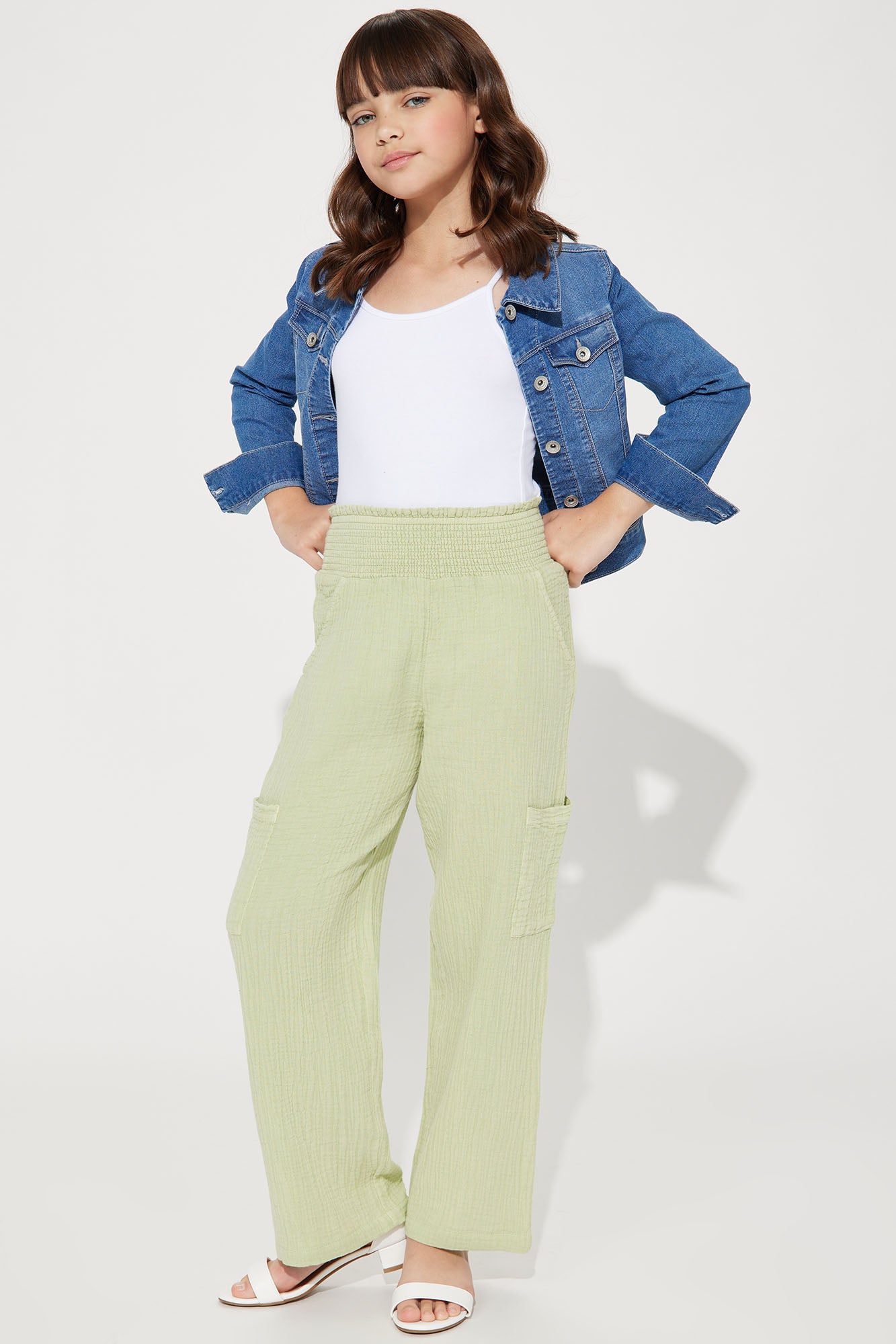Mini Meadow High Rise Wide Leg Washed Gauze Pant