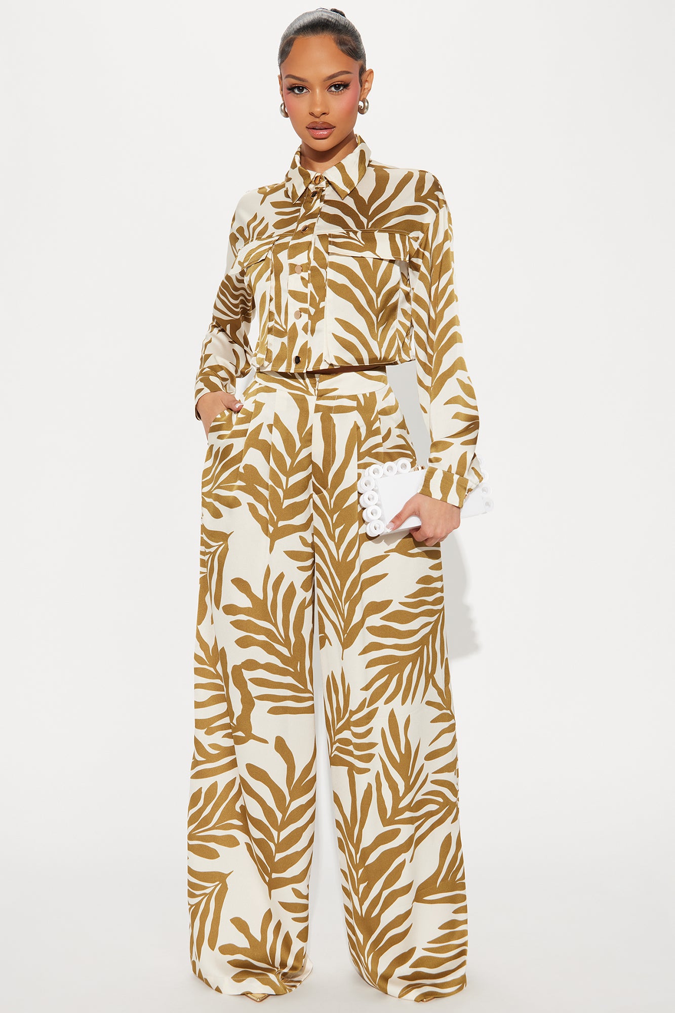 Tropical Moment Satin Pant Set