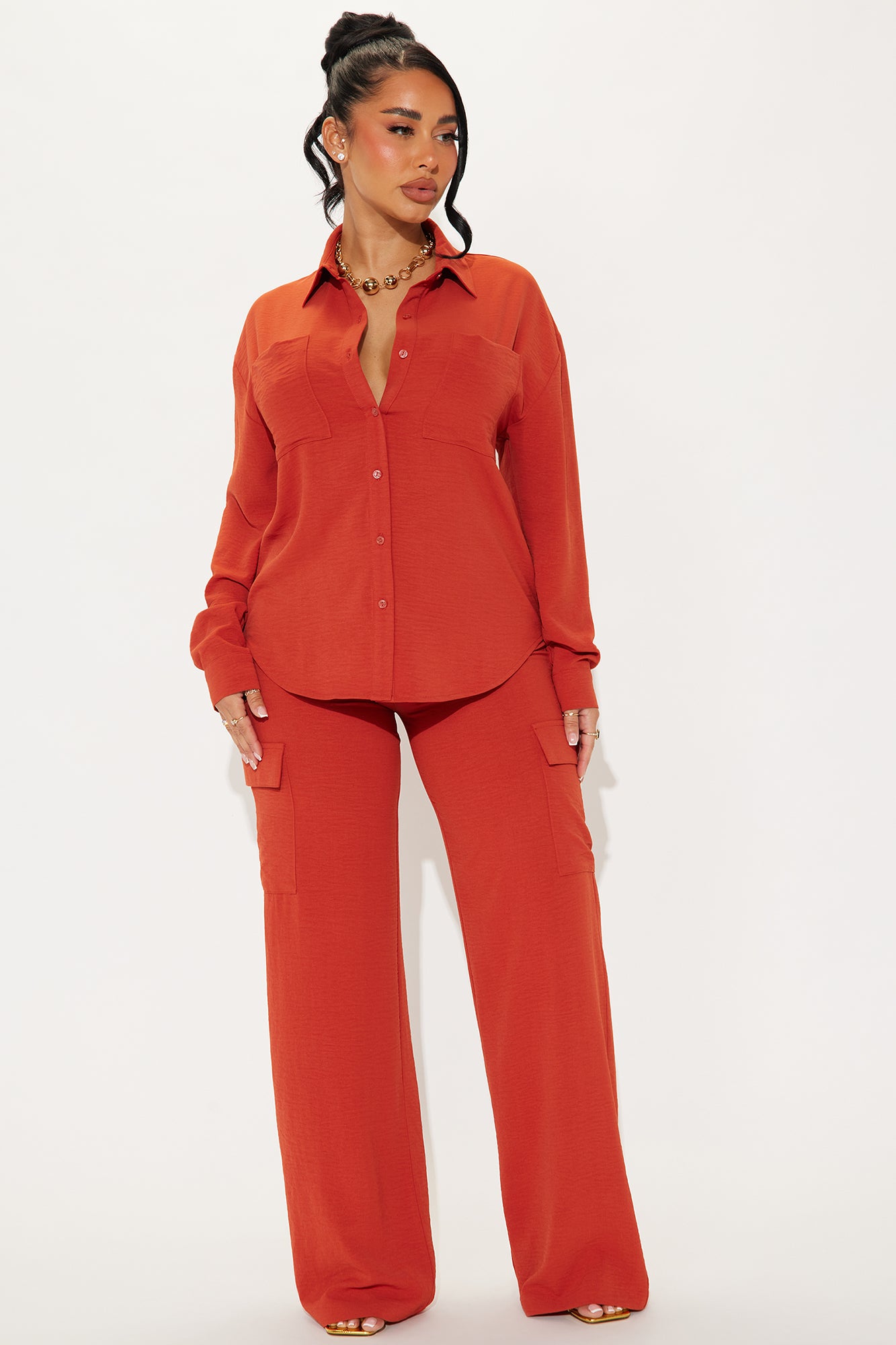 Caroline Cargo Long Sleeve Pant Set