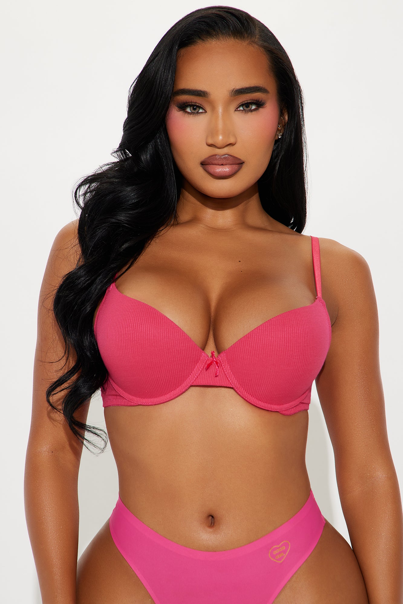 Besties Push Up Ribbed Demi Bra
