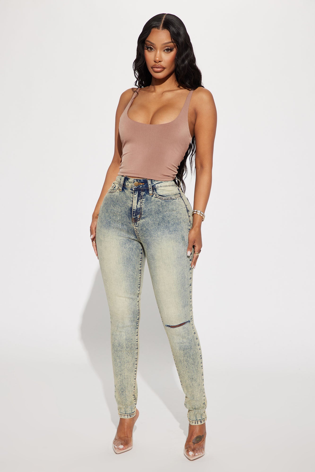 Don't Rush Tinted Stretch Skinny Jeans
