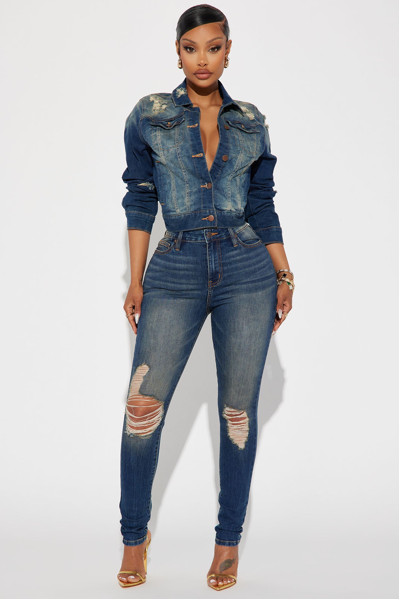 Kelly Ripped Tinted Stretch Skinny Jeans