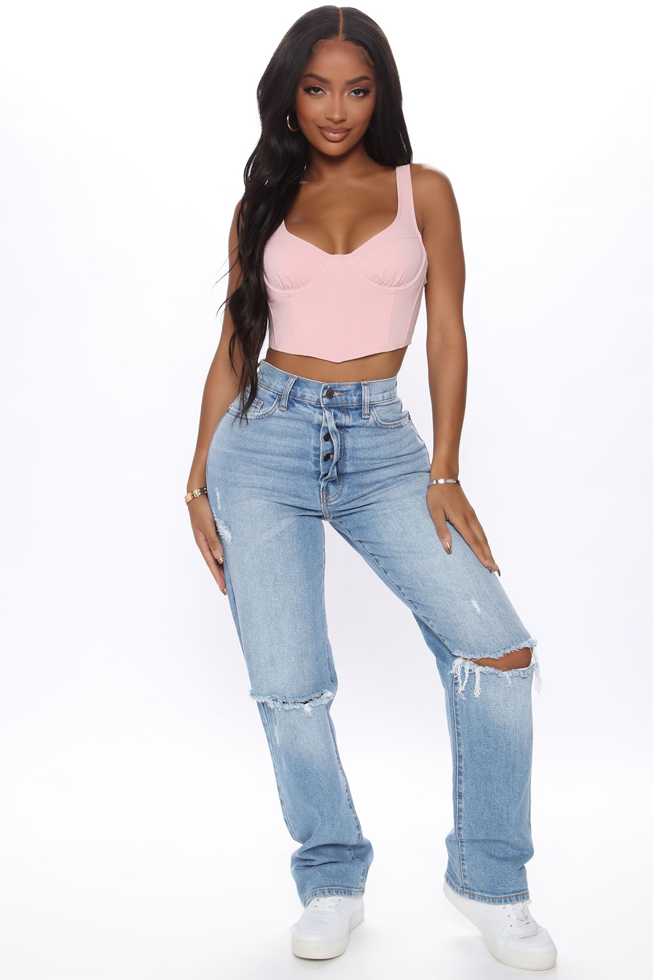 As You Please Ripped Straight Leg Jeans