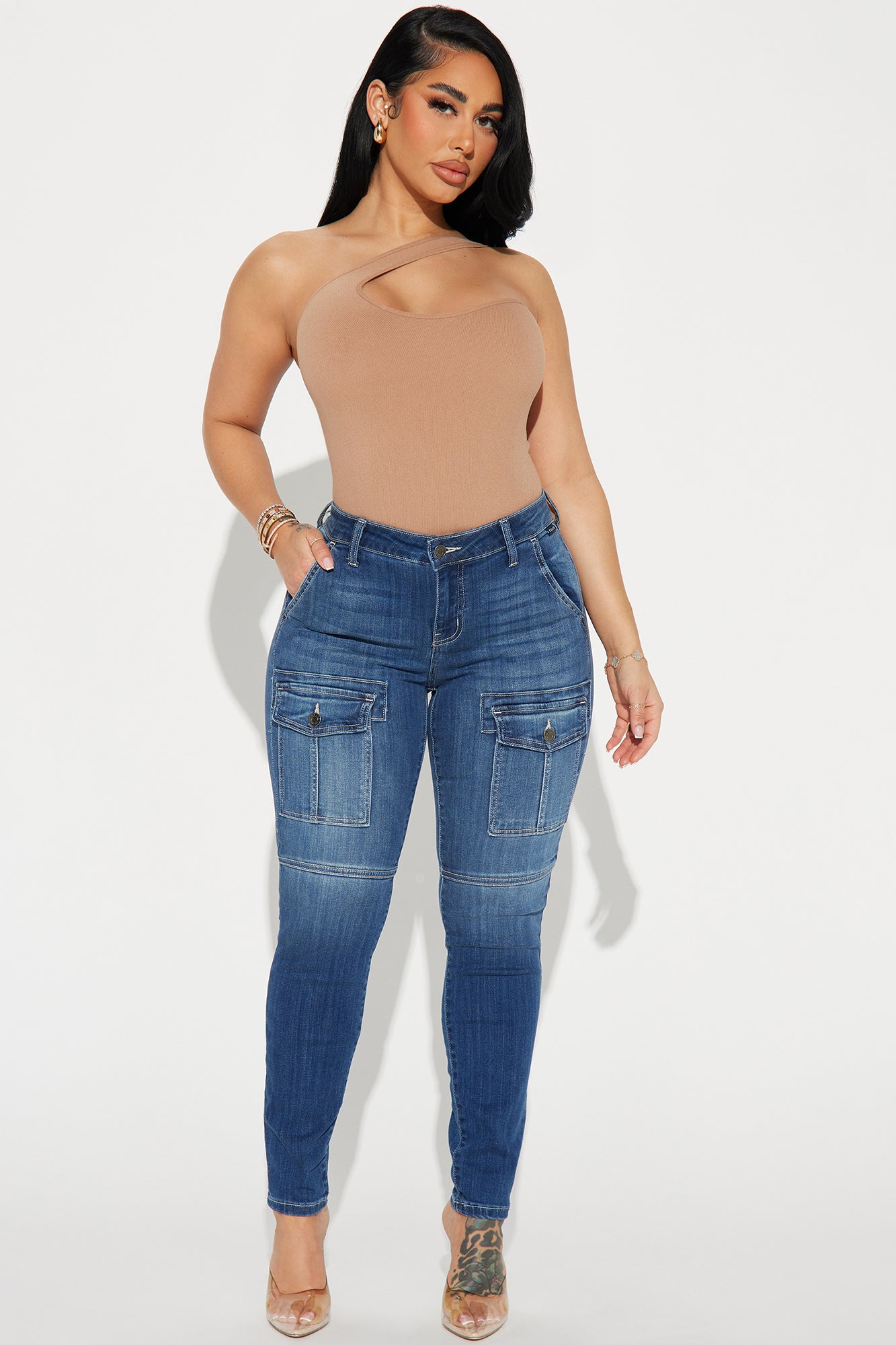 Owning It Stretch Cargo Skinny Jeans