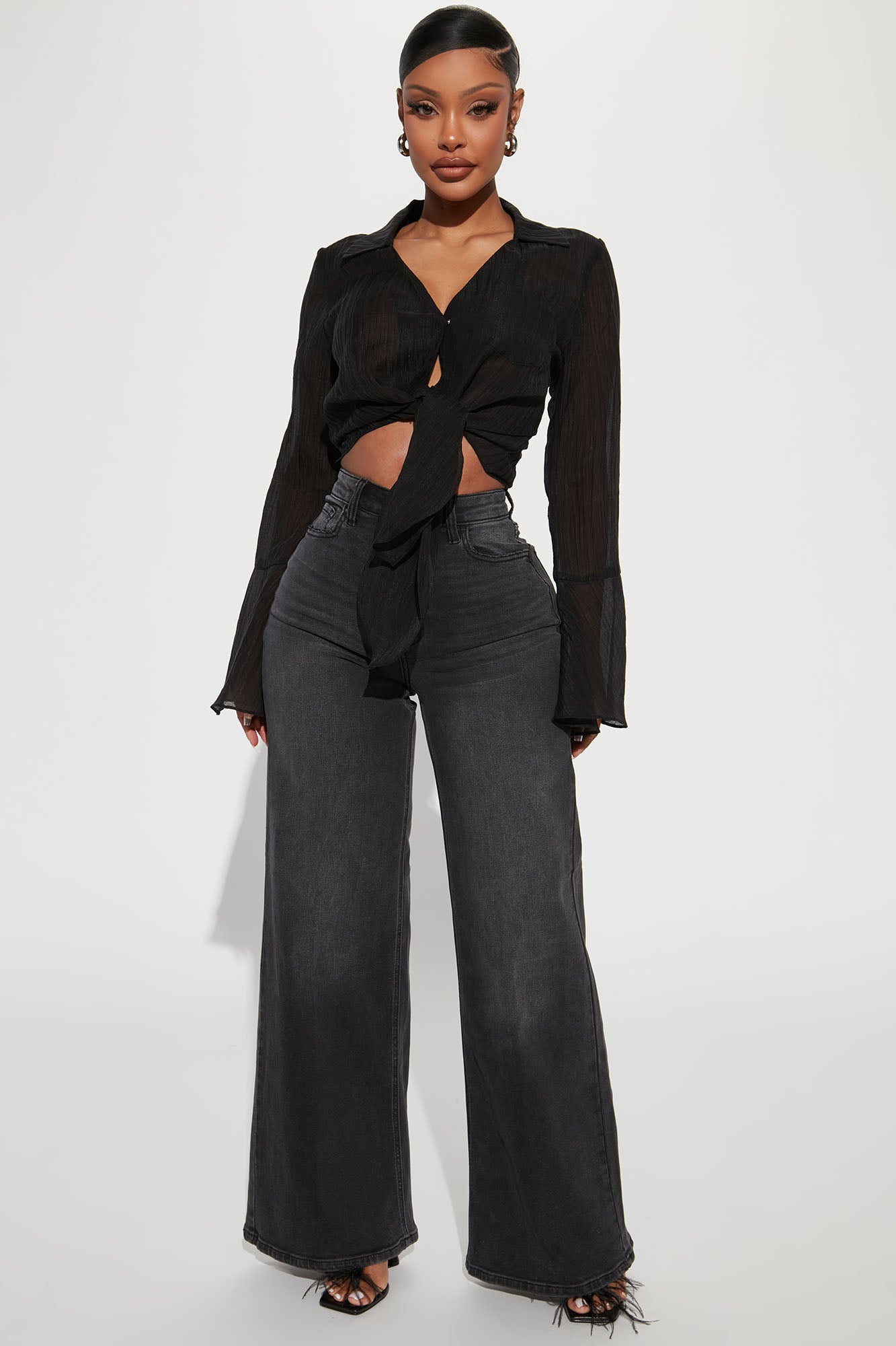 Time Well Spent Stretch Wide Leg Jeans
