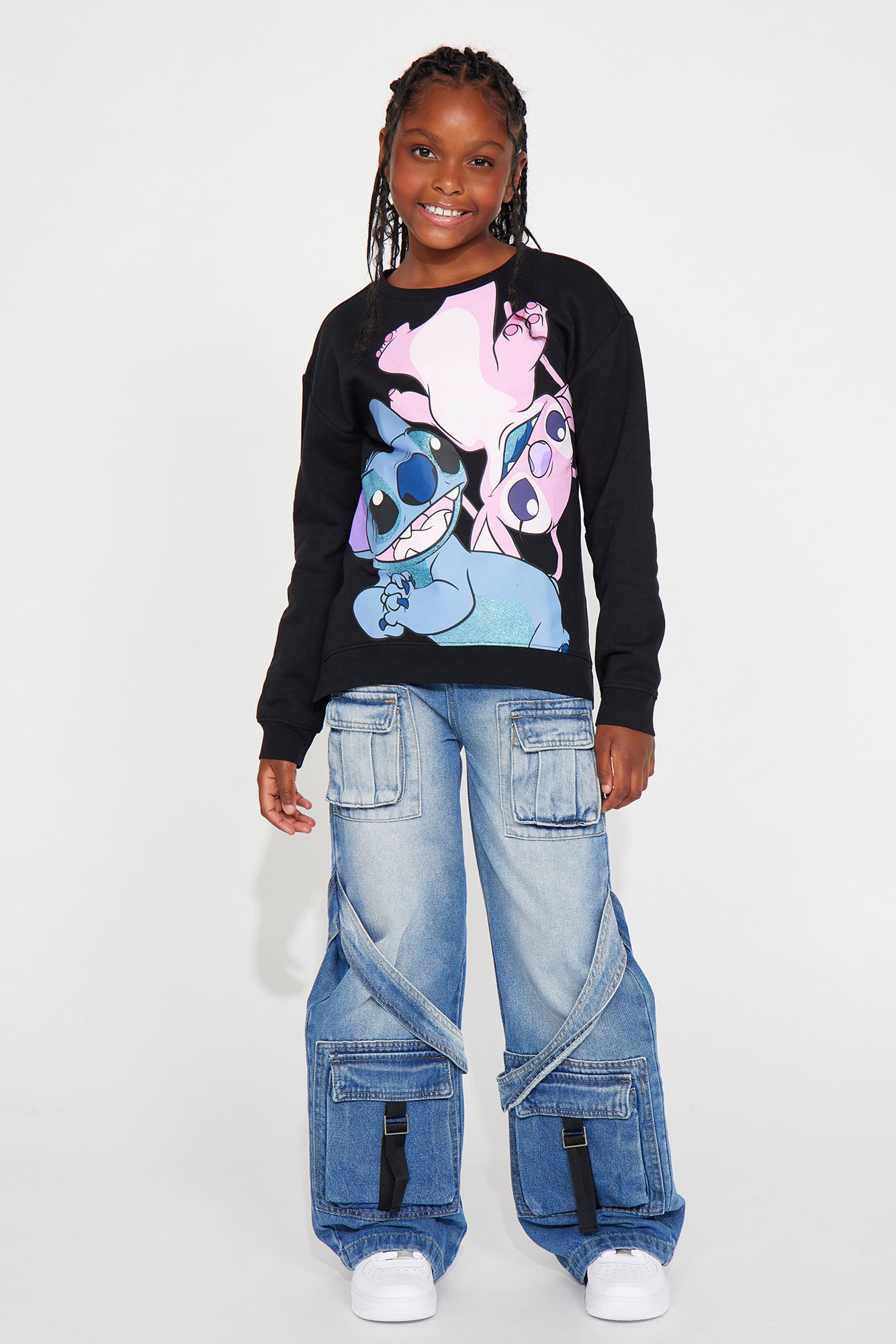 Mini Stitch & Angel Jumbo Graphic Sweatshirt