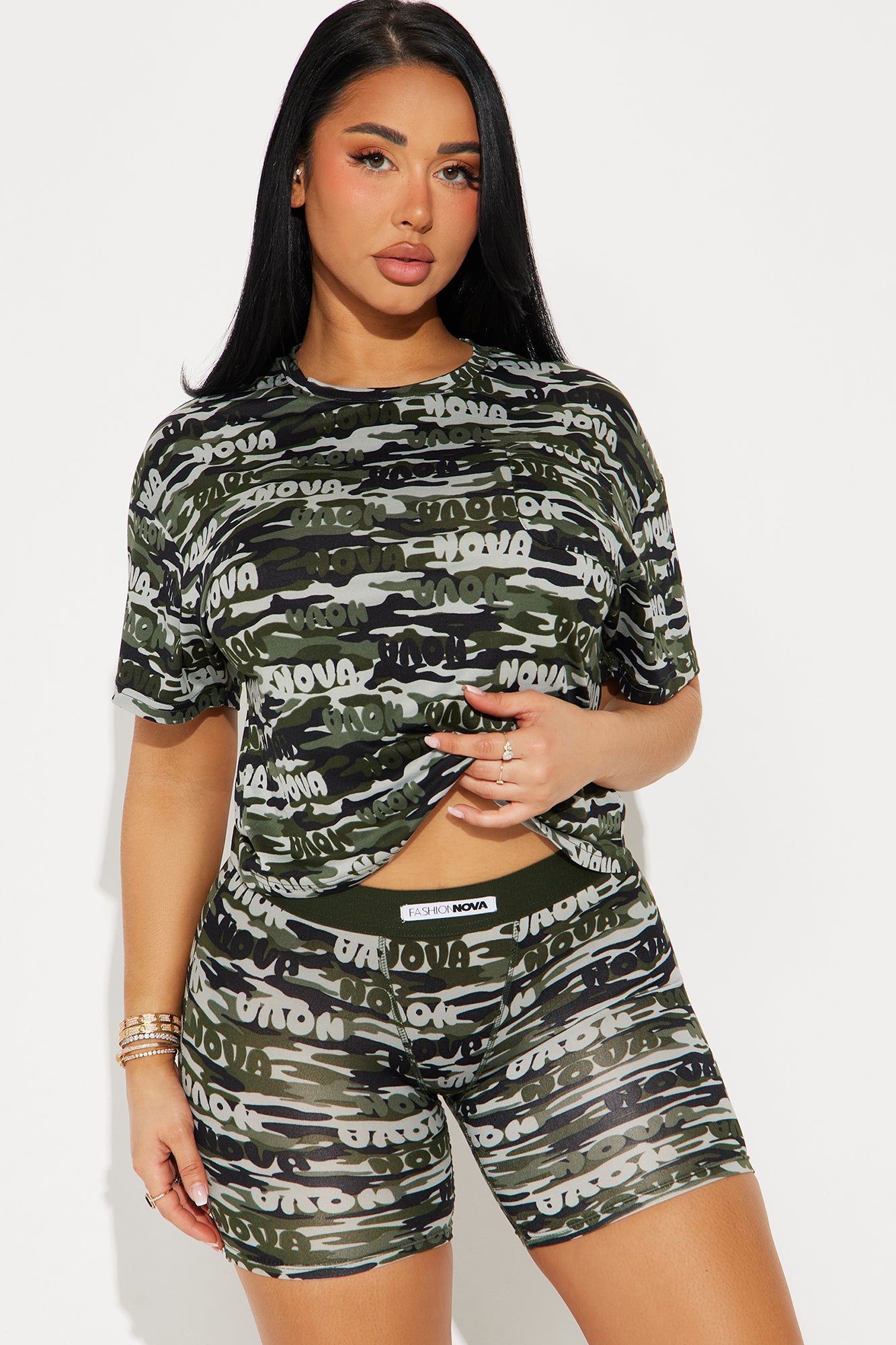 Nova Sleep Camo PJ Short Set