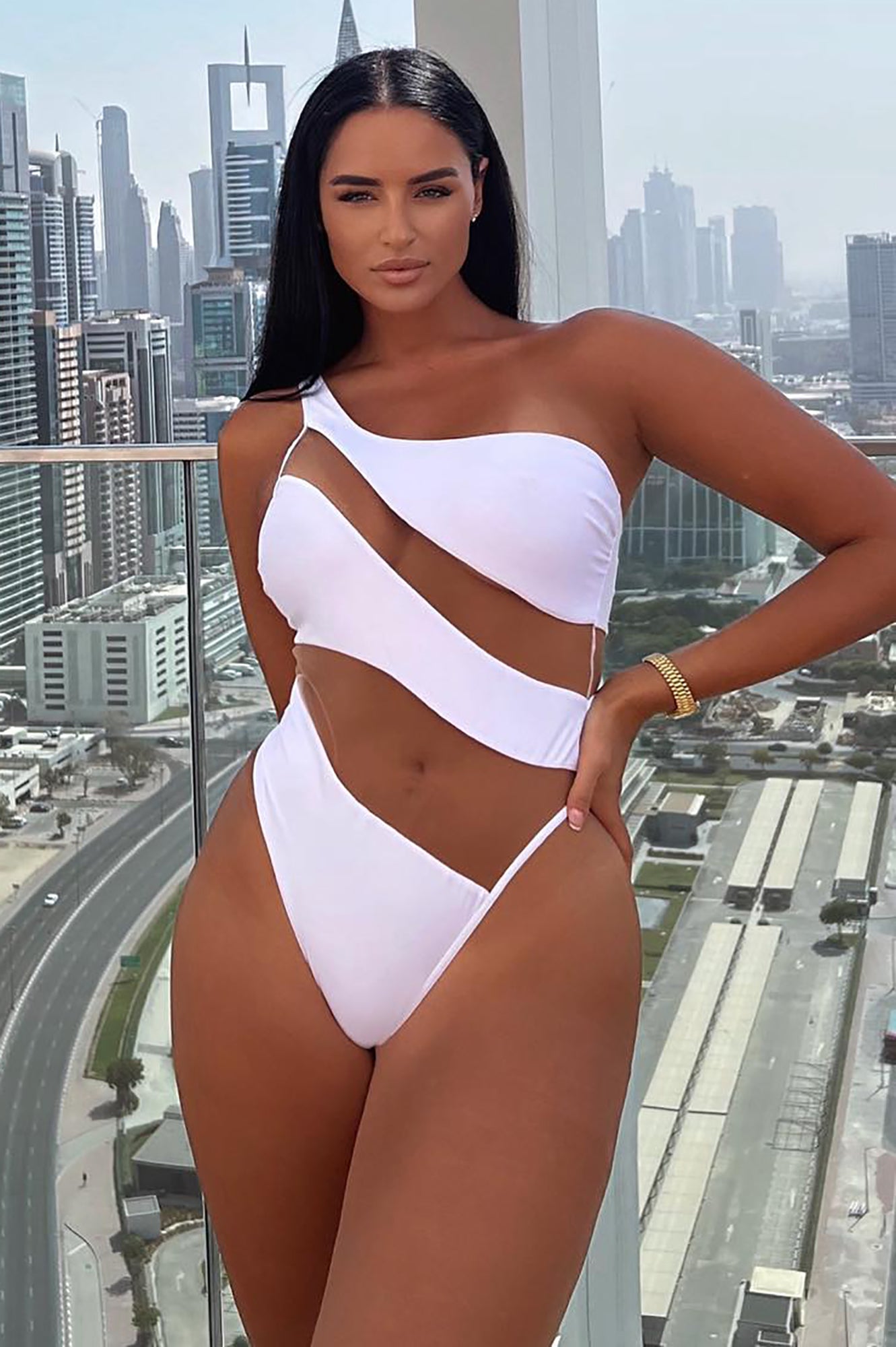 Island Hideout Cutout Mesh One Piece Swimsuit