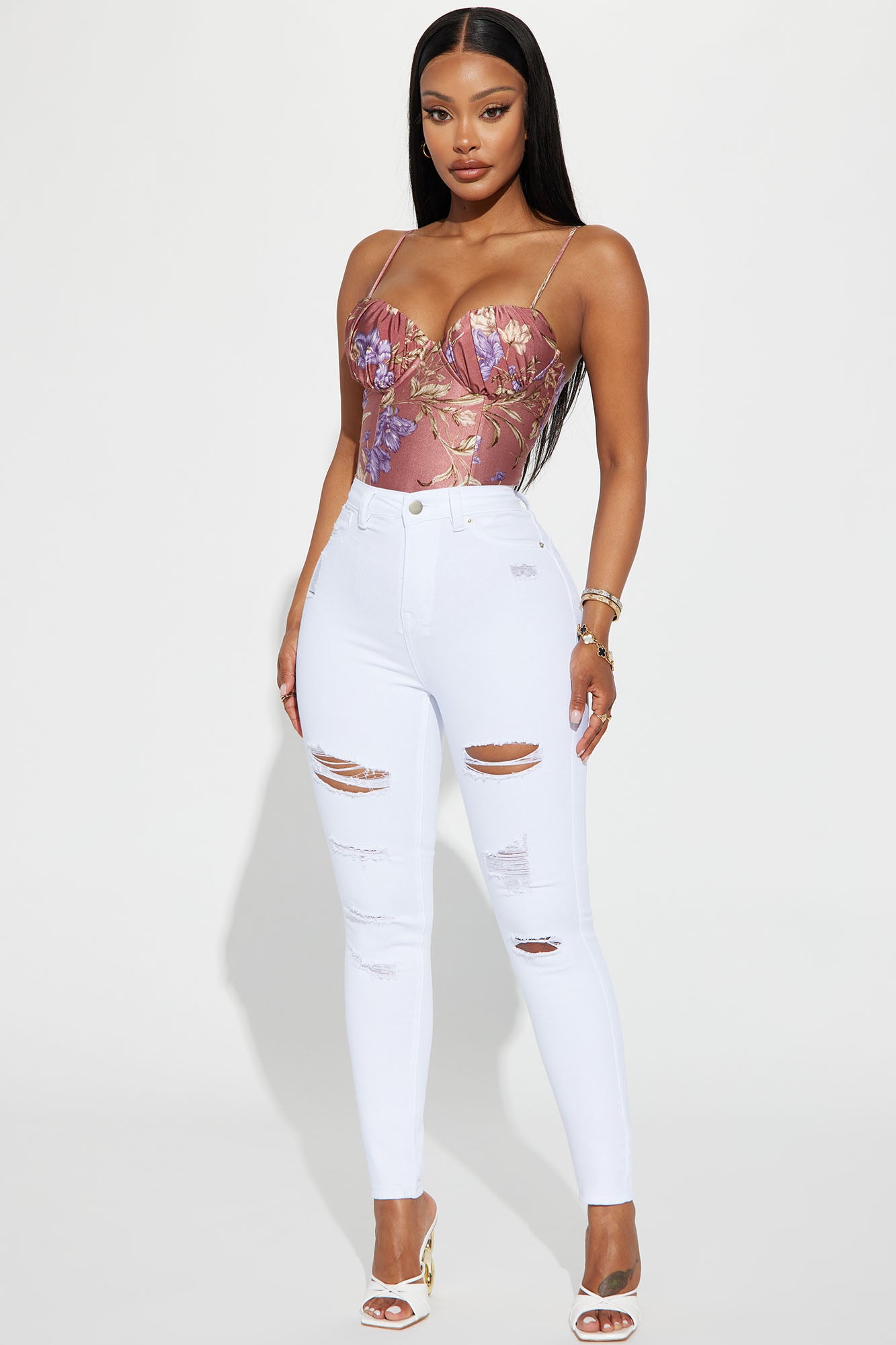 Salem Booty Lifting Ripped High Rise Stretch Skinny Jeans