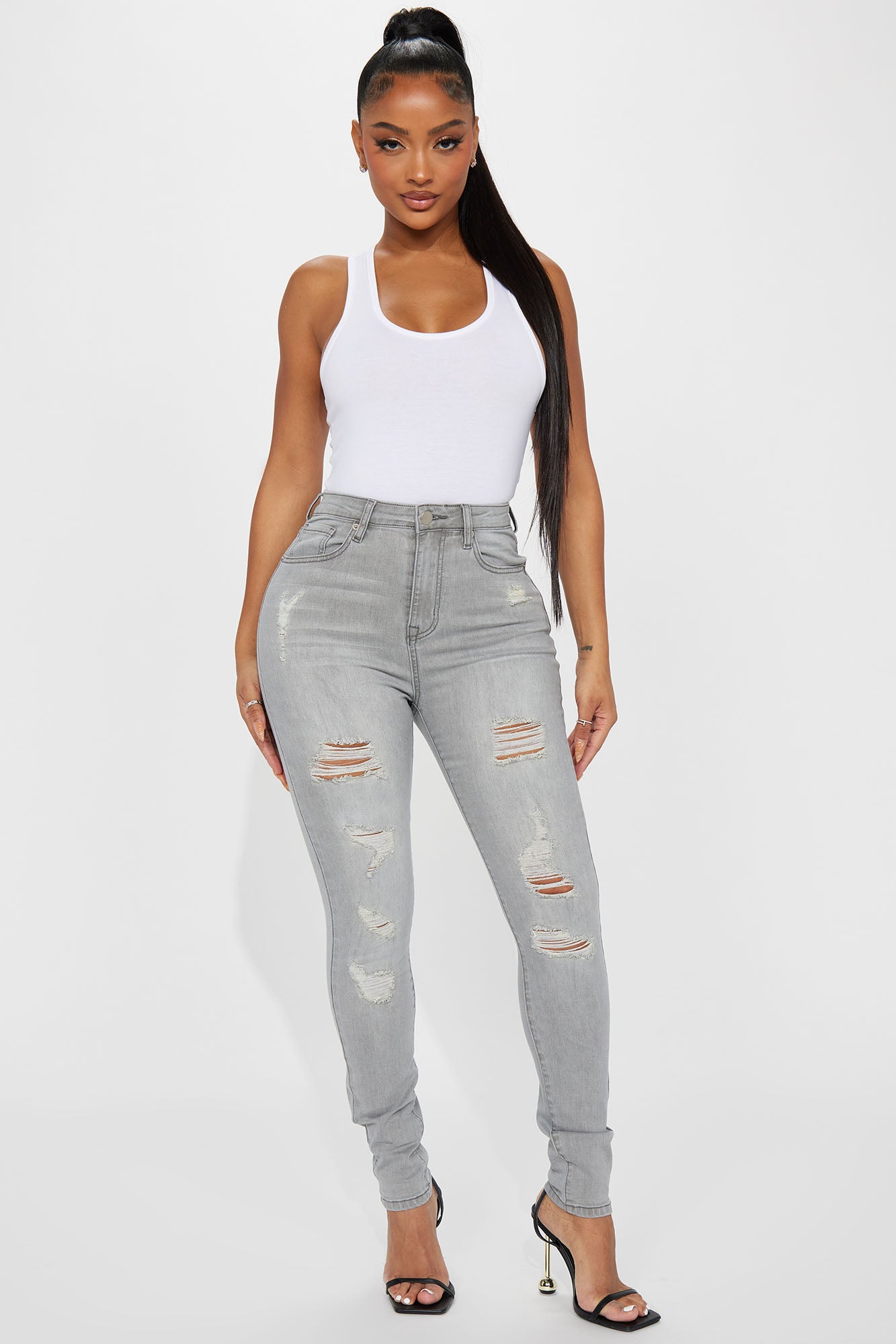 Rosie Ripped High Rise Stretch Skinny Jeans