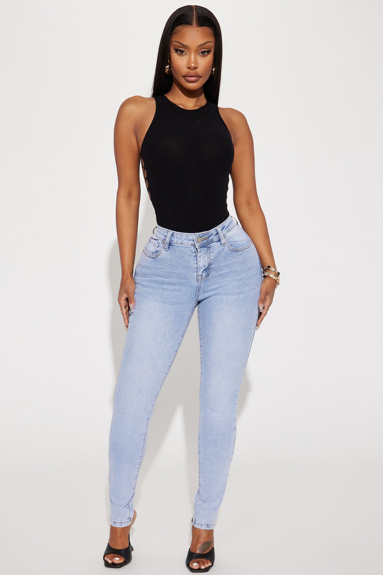 Malia Mid Rise Stretch Skinny Jeans