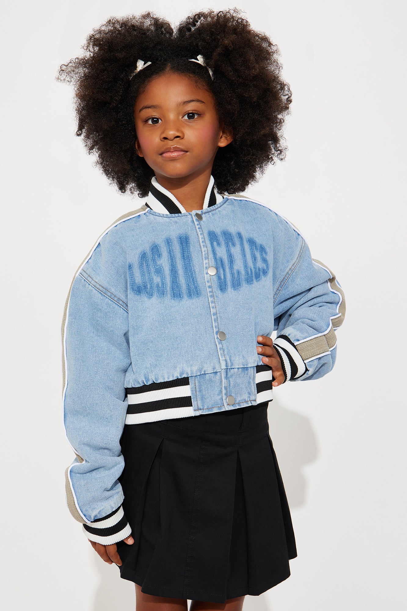 Mini Los Angeles City Denim Bomber Jacket