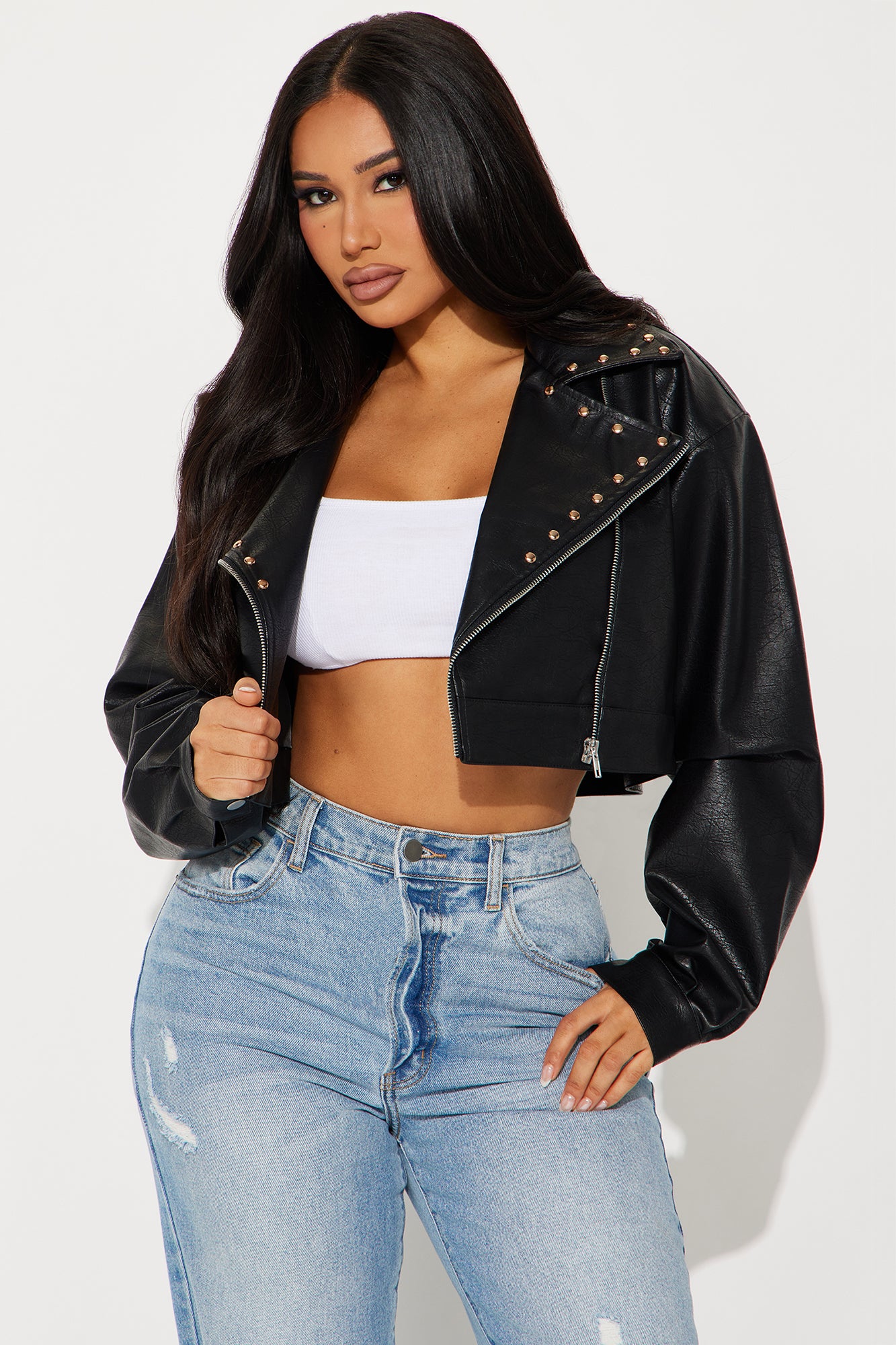 Such A Stud Faux Leather Jacket