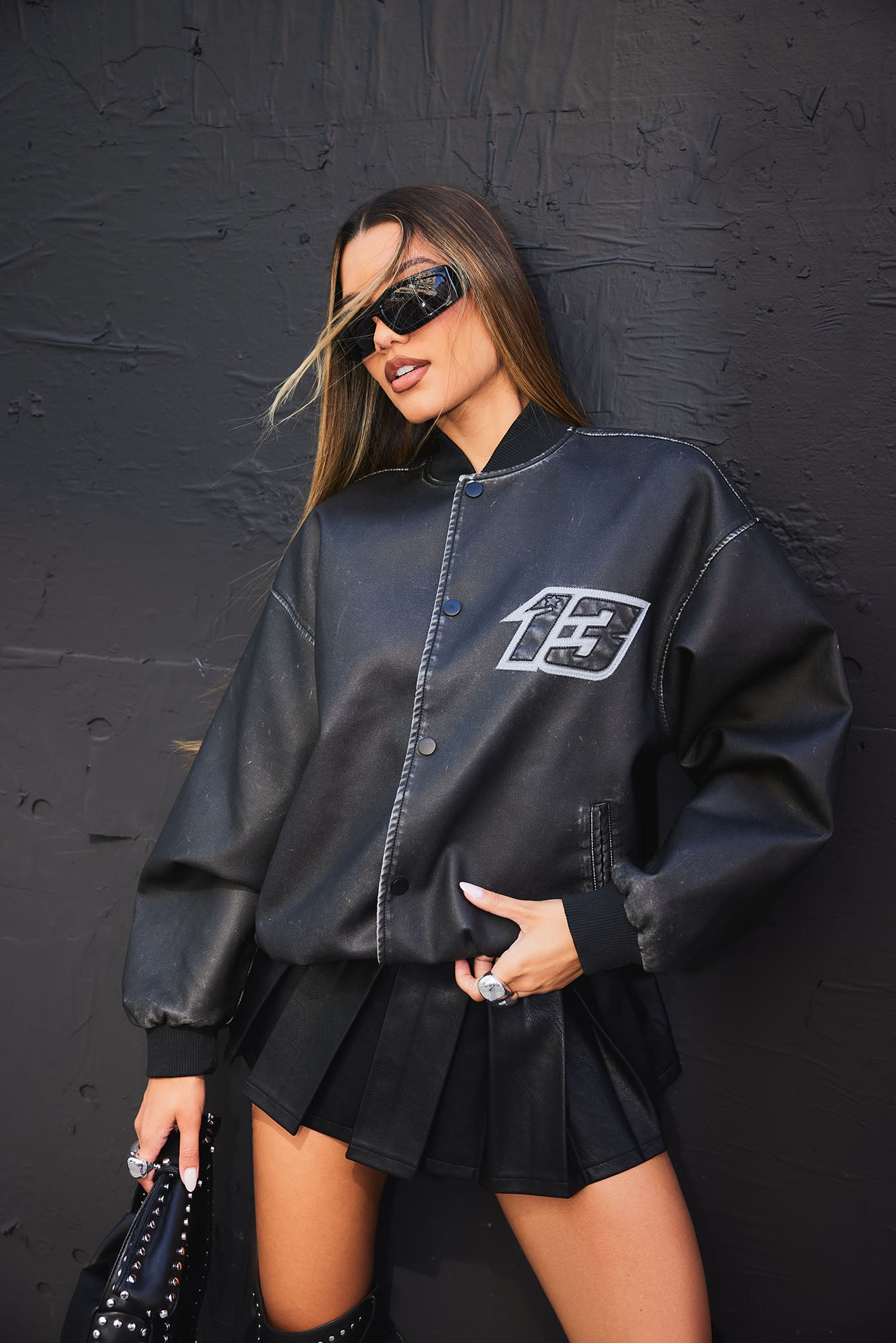 Giuseppe Washed Faux Leather Jacket