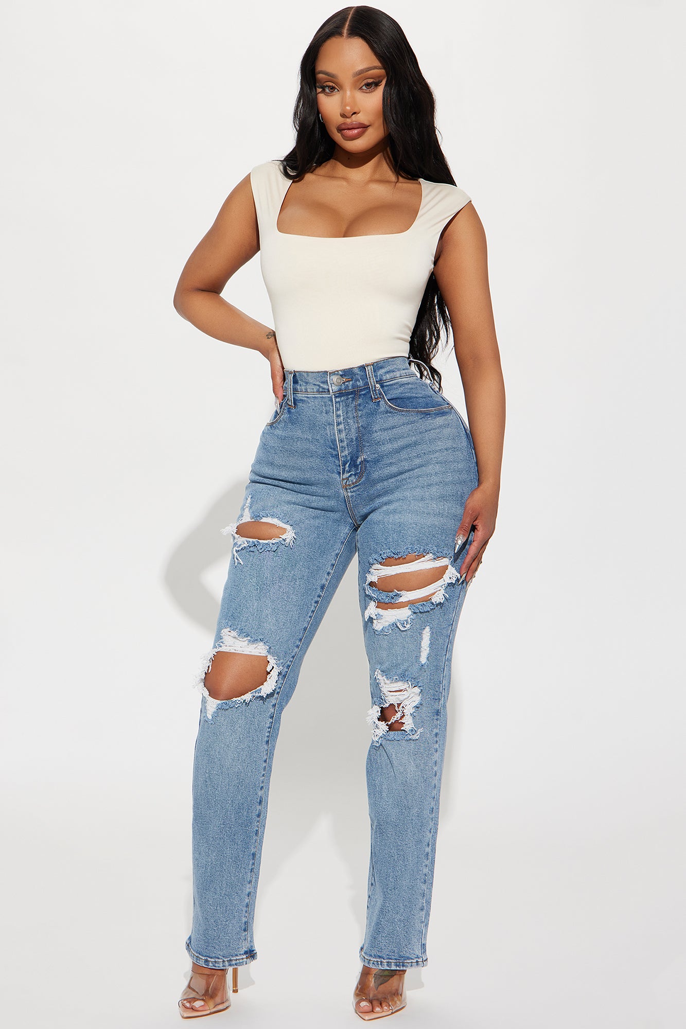 Because I Said So Destroyed Mom Jeans