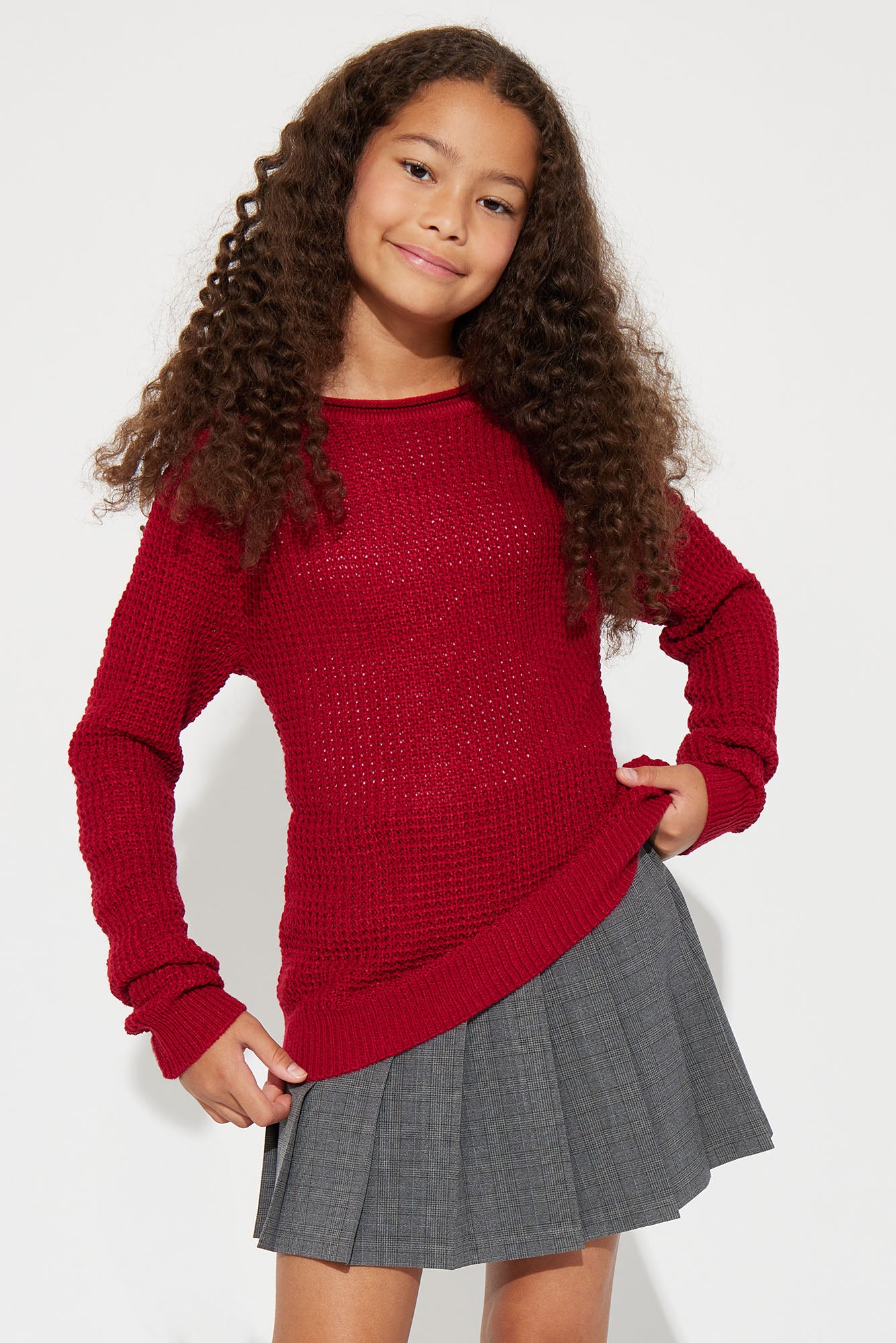 Mini Ariana Waffle Sweater