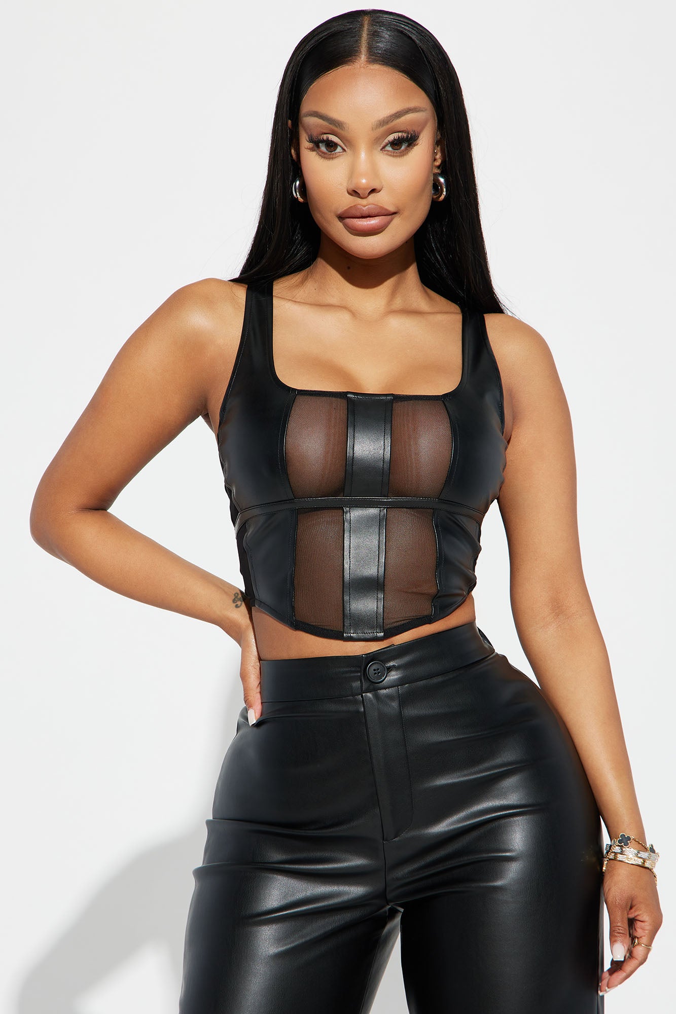 Favorite Game Faux Leather Top