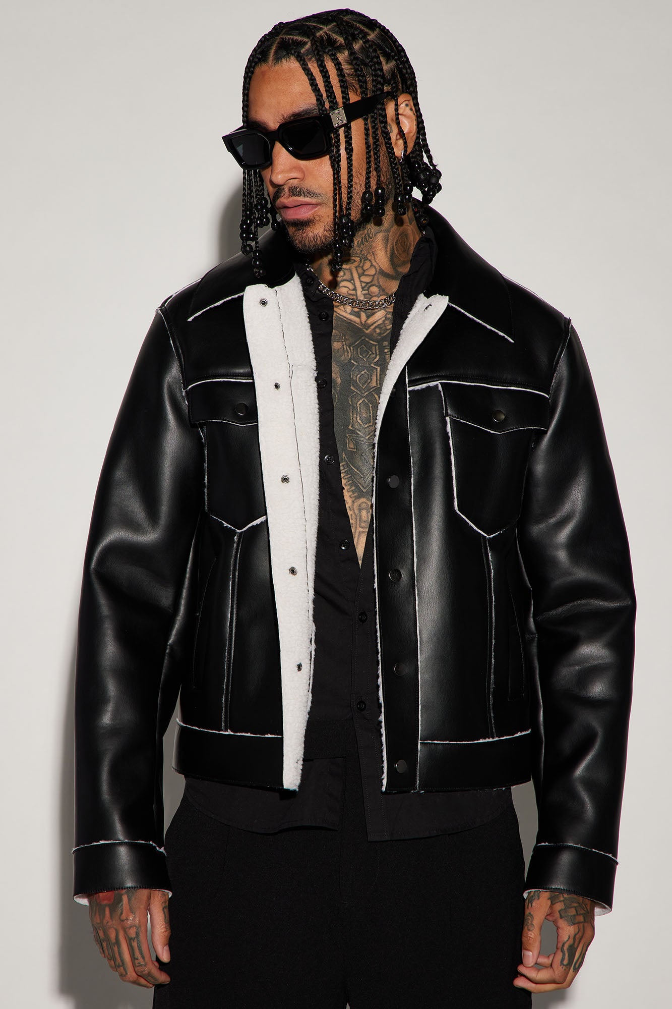 Charles Faux Shearling Trucker Jacket