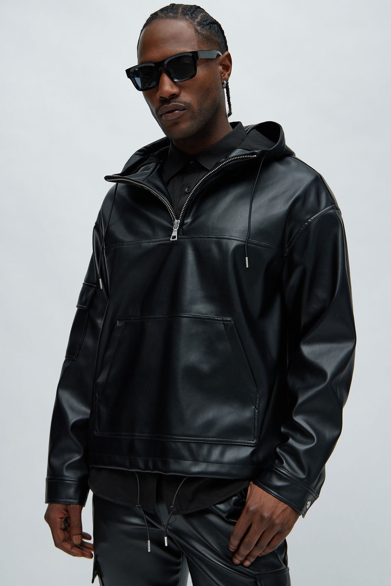Royce Faux Leather Pullover Jacket