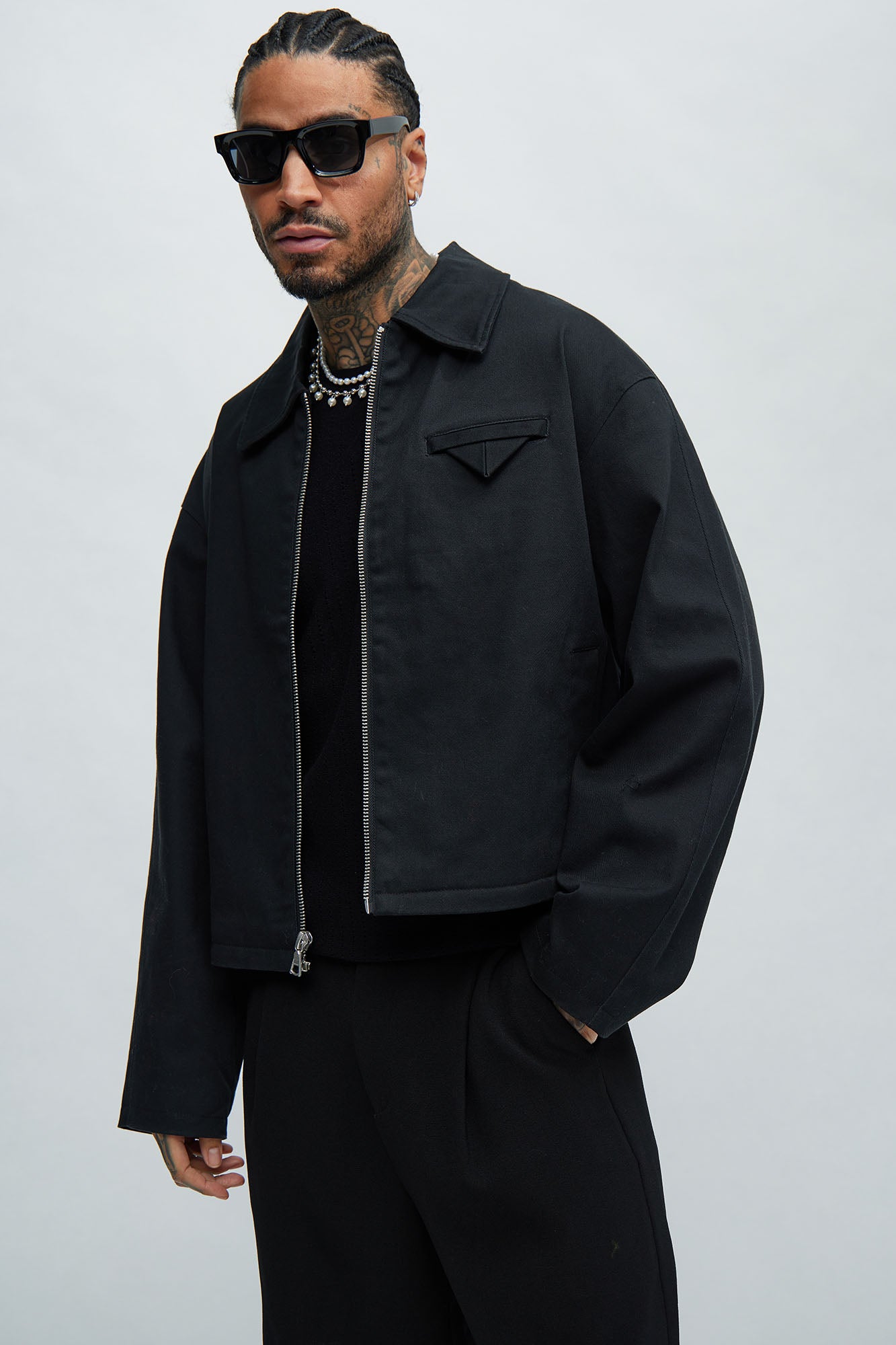 Bordeaux Cropped Chore Jacket