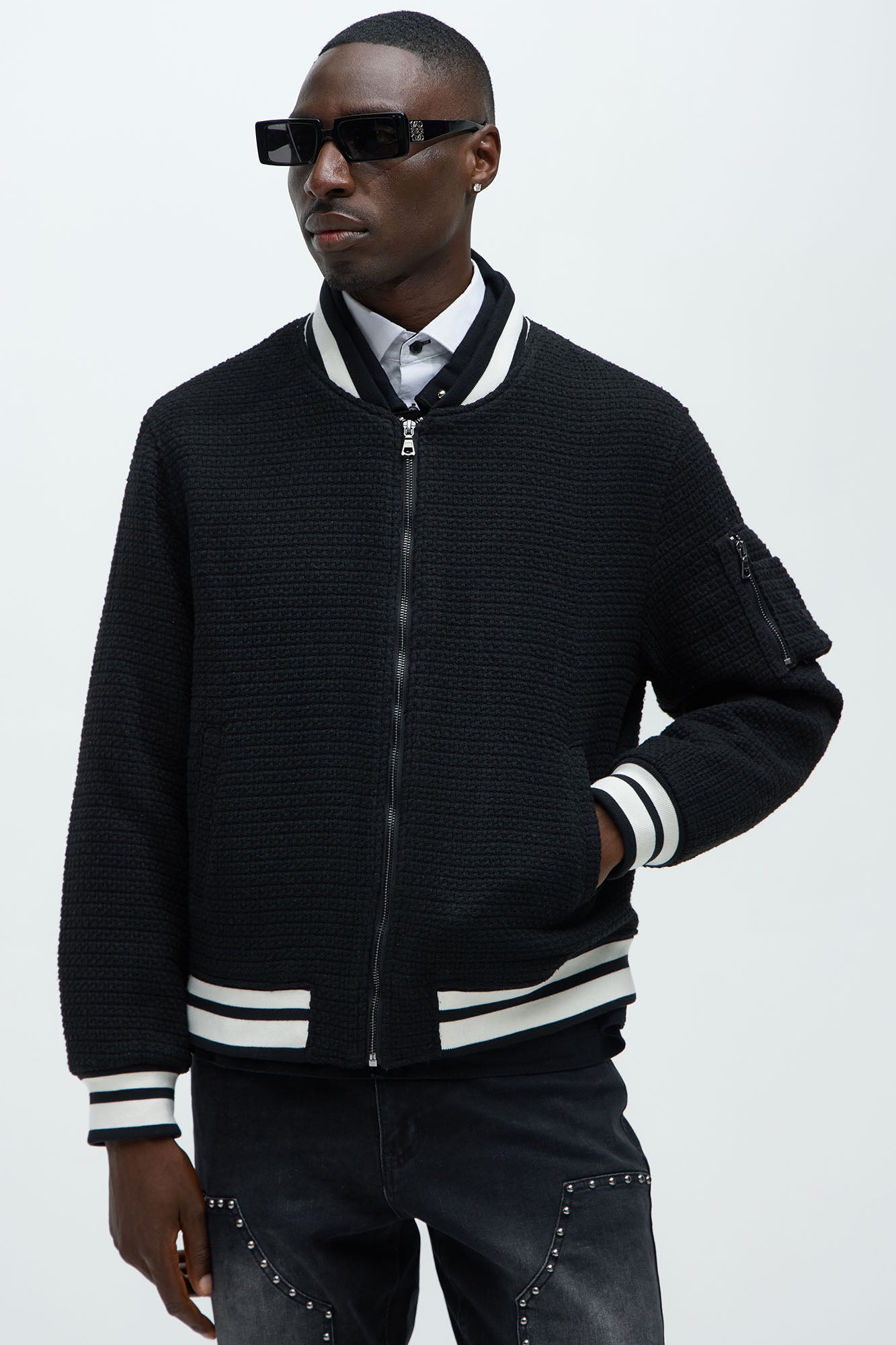 Charlie Tweed Bomber Jacket