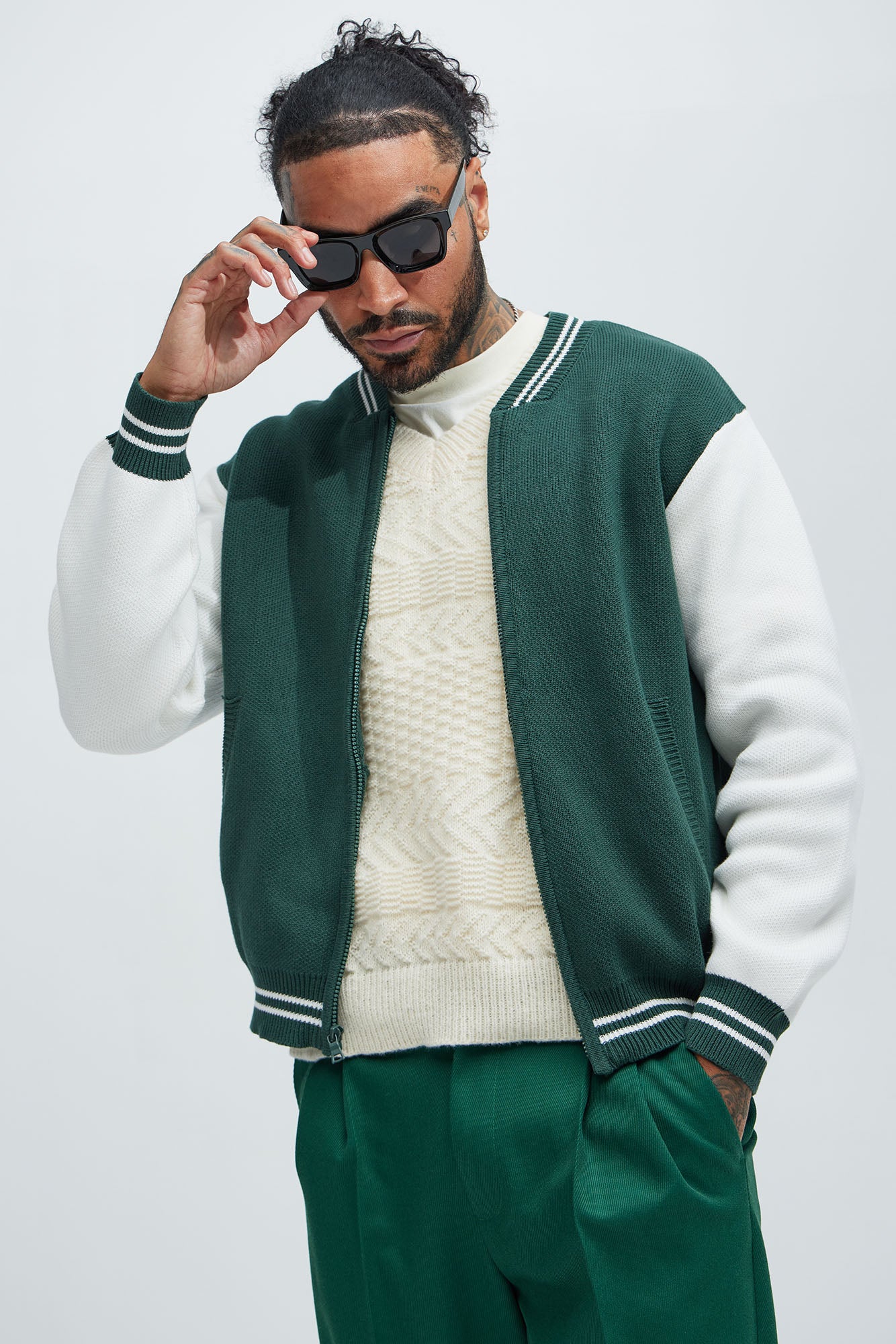 Caspian Knitted Varsity Jacket