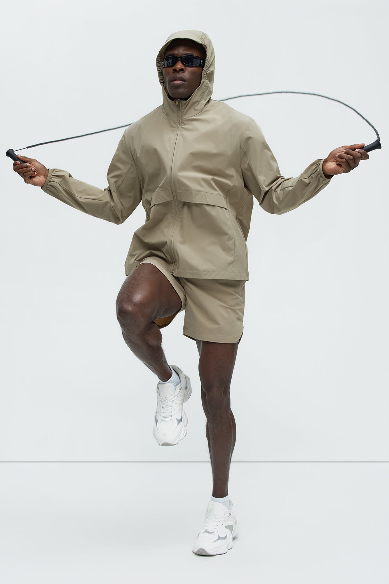 Lightweight Stretch Hooded Running Windbreaker Jacket