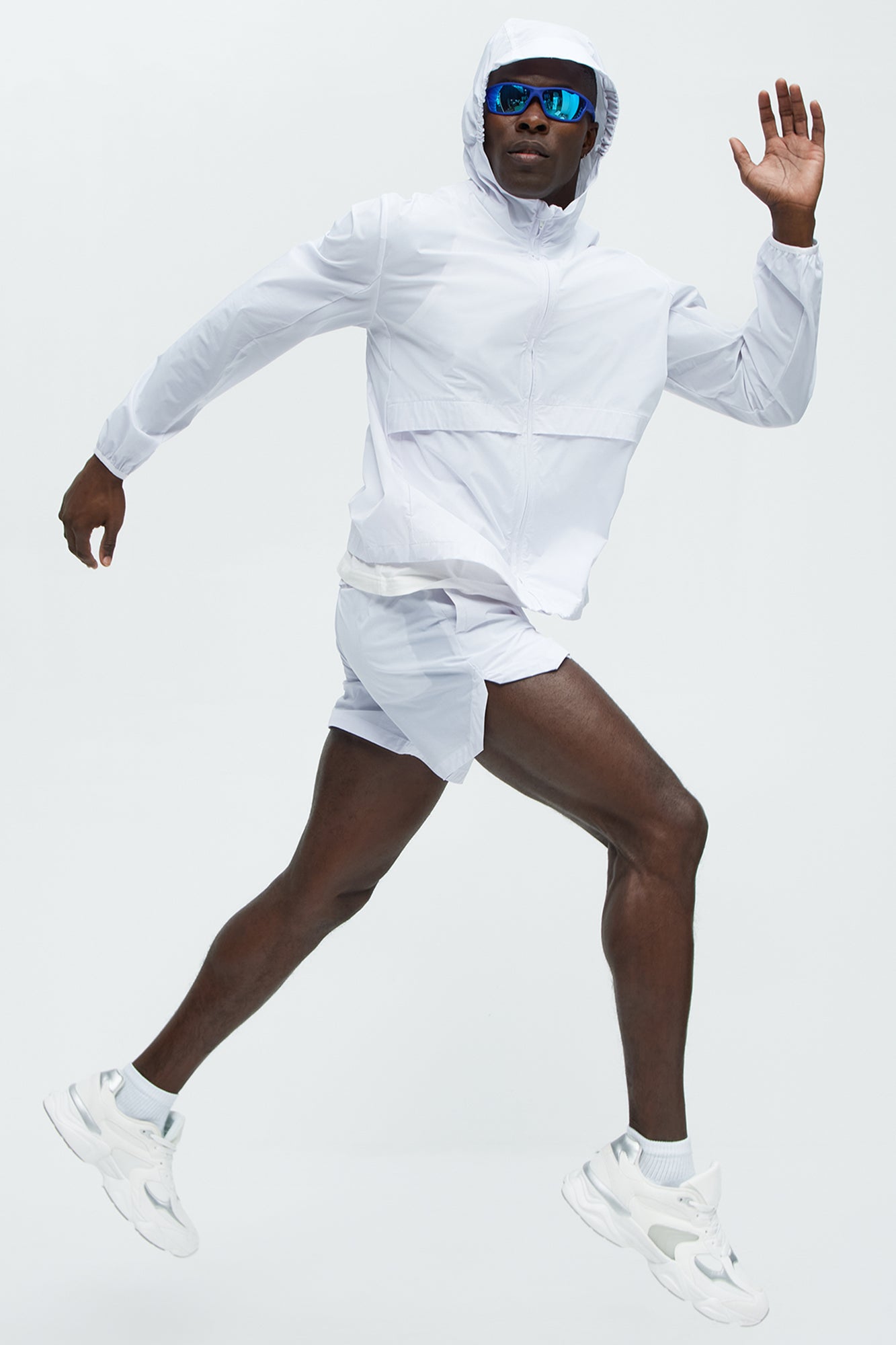 Lightweight Stretch Hooded Running Windbreaker Jacket
