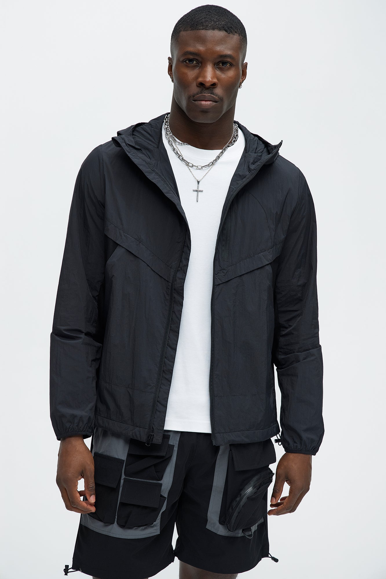 Mesh Panel Nylon Jacket
