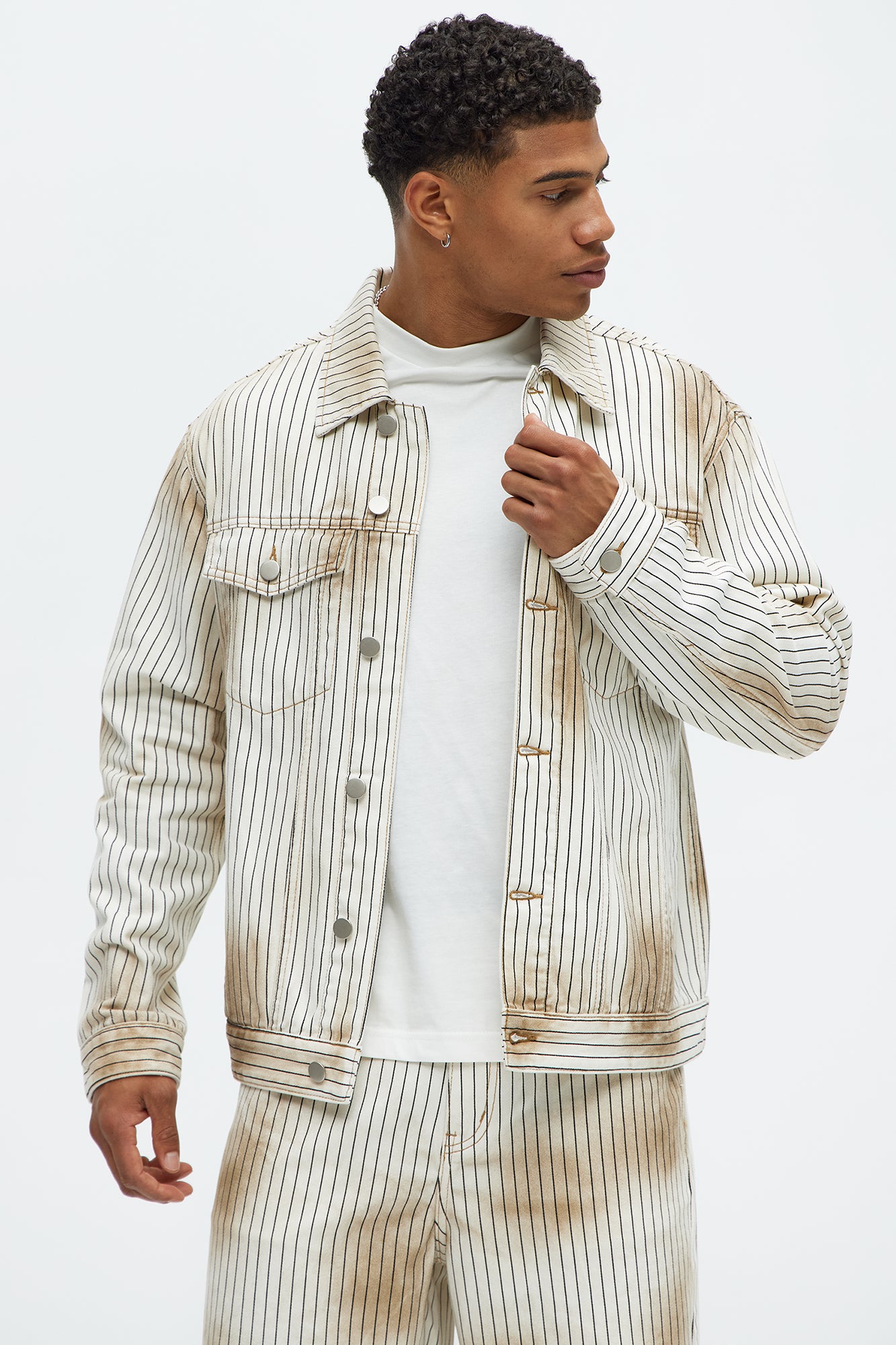 Byron Striped Vintage Trucker Jacket